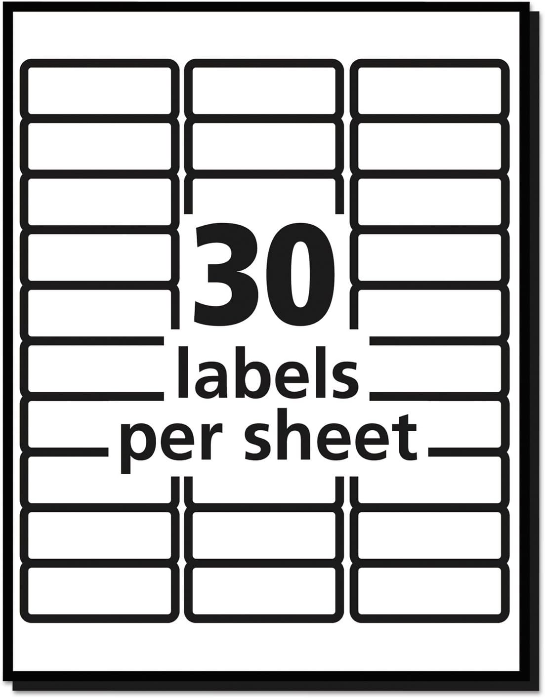 Avery 5960 Laser Labels, Mailing, 1-Inch x2-5/8-Inch, 7500/BX, White