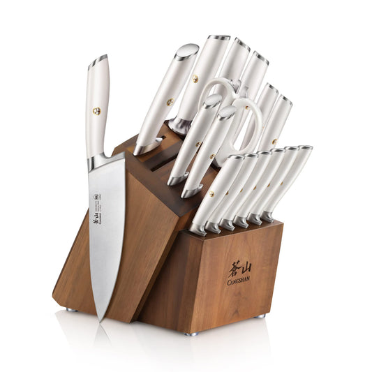 Cangshan Denali Series 17-Piece Knife Set, Forged German Steel (White)