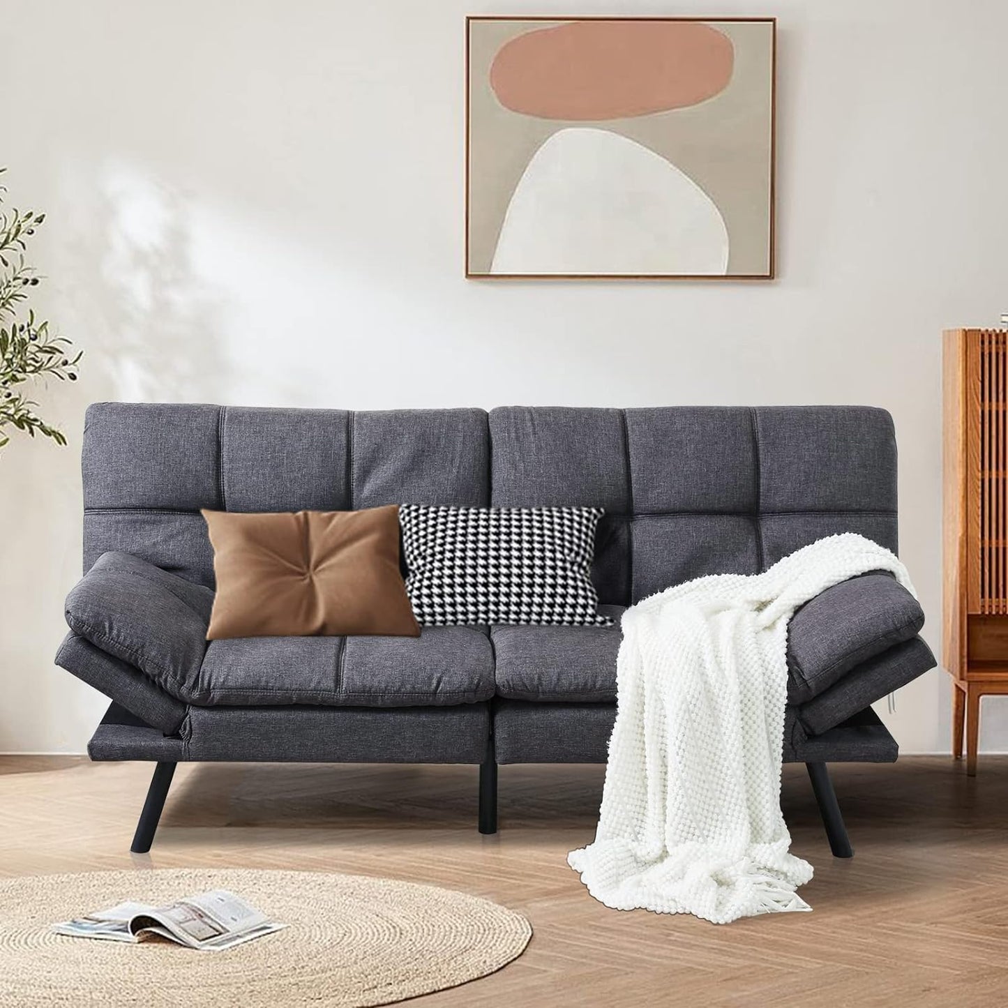 Opoiar FA-DGY-New Sofabed, Dark Grey - Retail $219