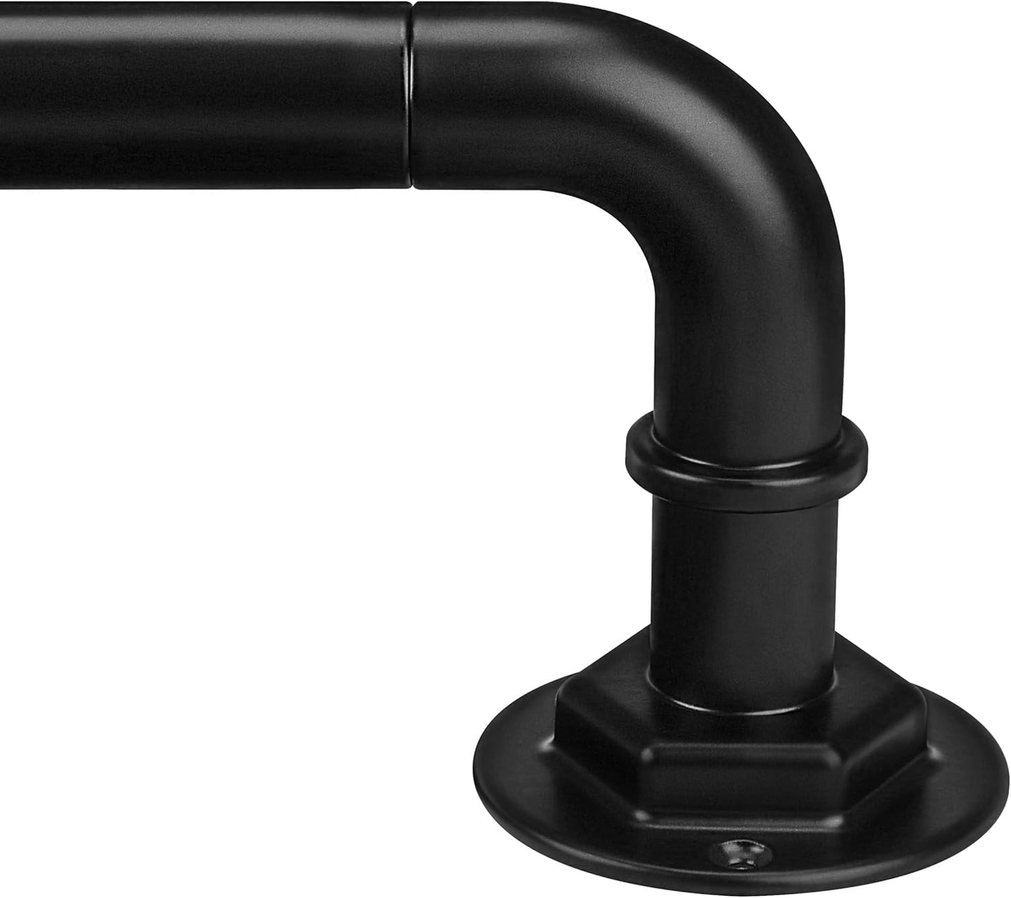 Curtain Rods for Windows 16 to 88 Inches Adjustable Blackout Wrap Around 1 Inch Diameter Curtain Rod, Black