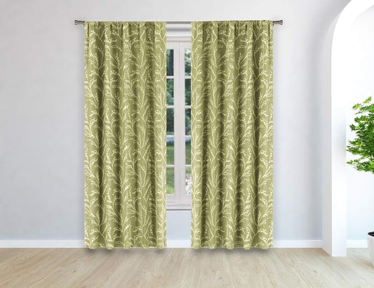 NEW - Kelvin Peyton Woven Branches Window Curtain, 38" W x 96" L, Lilac - Retail $39
