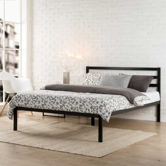 NEW - ZINUS FULL Mia Metal Platform Bed Frame with Headboard, Wood Slat Support, No Box Spring Needed, Easy Assembly, Full - Retail $90