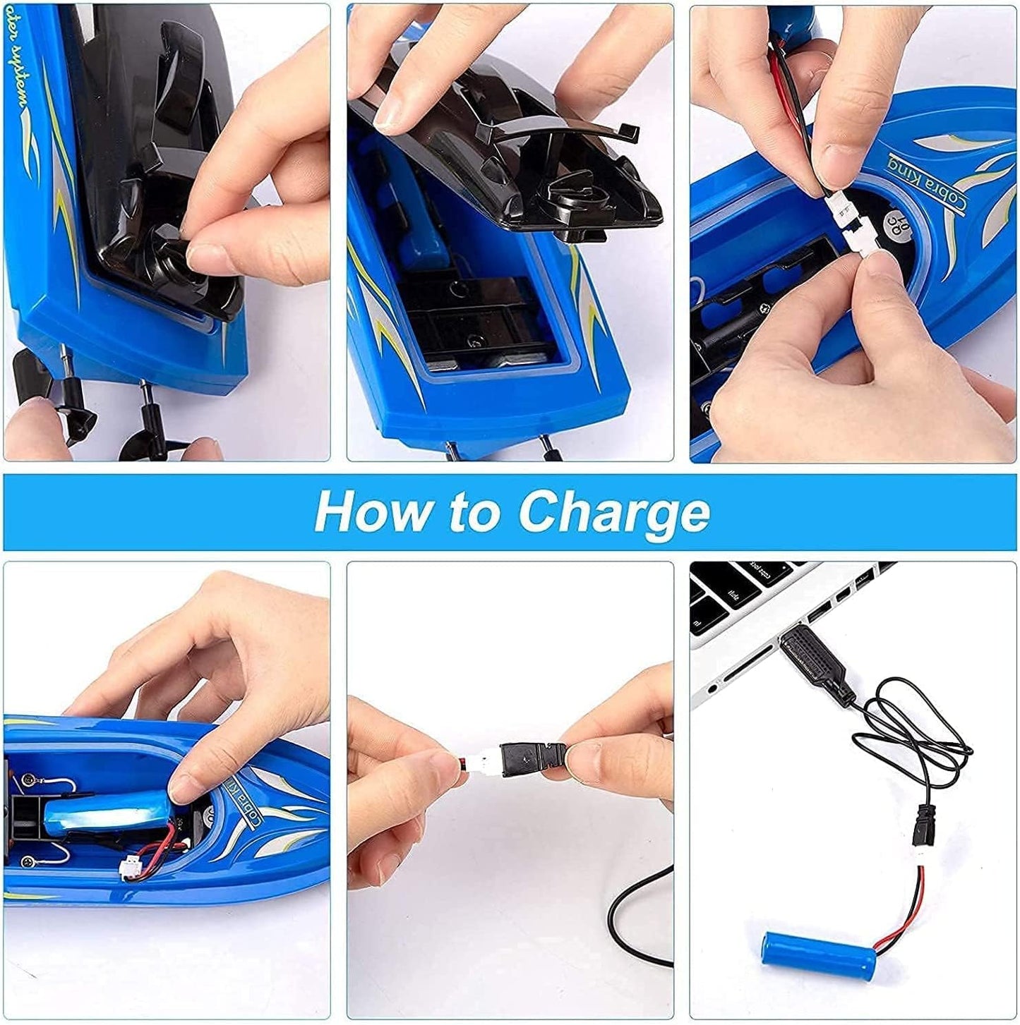 2PACK RC Boat,Remote Control Boats for Kids and Adults,10km/H 2.4G High Speed Remote Control Boat,Fast RC Boats for Pools and Lakes with 4 Rechargeable Battery.(Blue+Red)