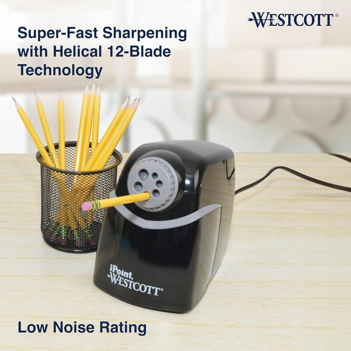 Westcott iPoint Heavy Duty Electric Pencil Sharpener for Home, School, and Office