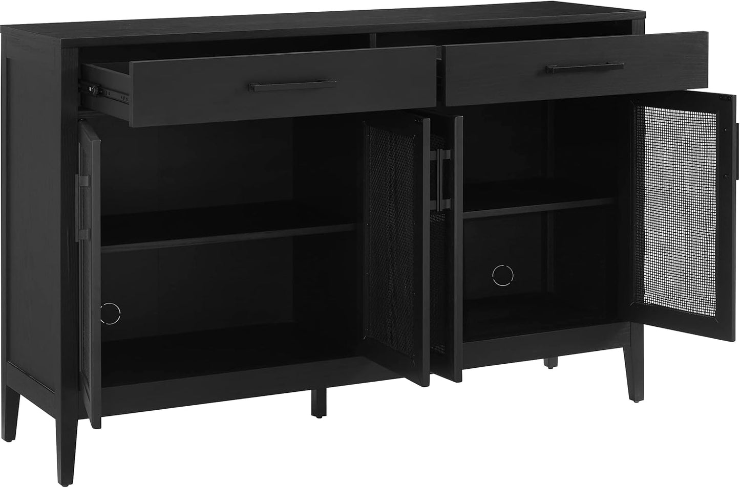 NEW - Crosley Furniture Milo Modern Sideboard Buffet Cabinet with Storage Cabinets and Drawers, Kitchen, Dining, Black - Retail $389