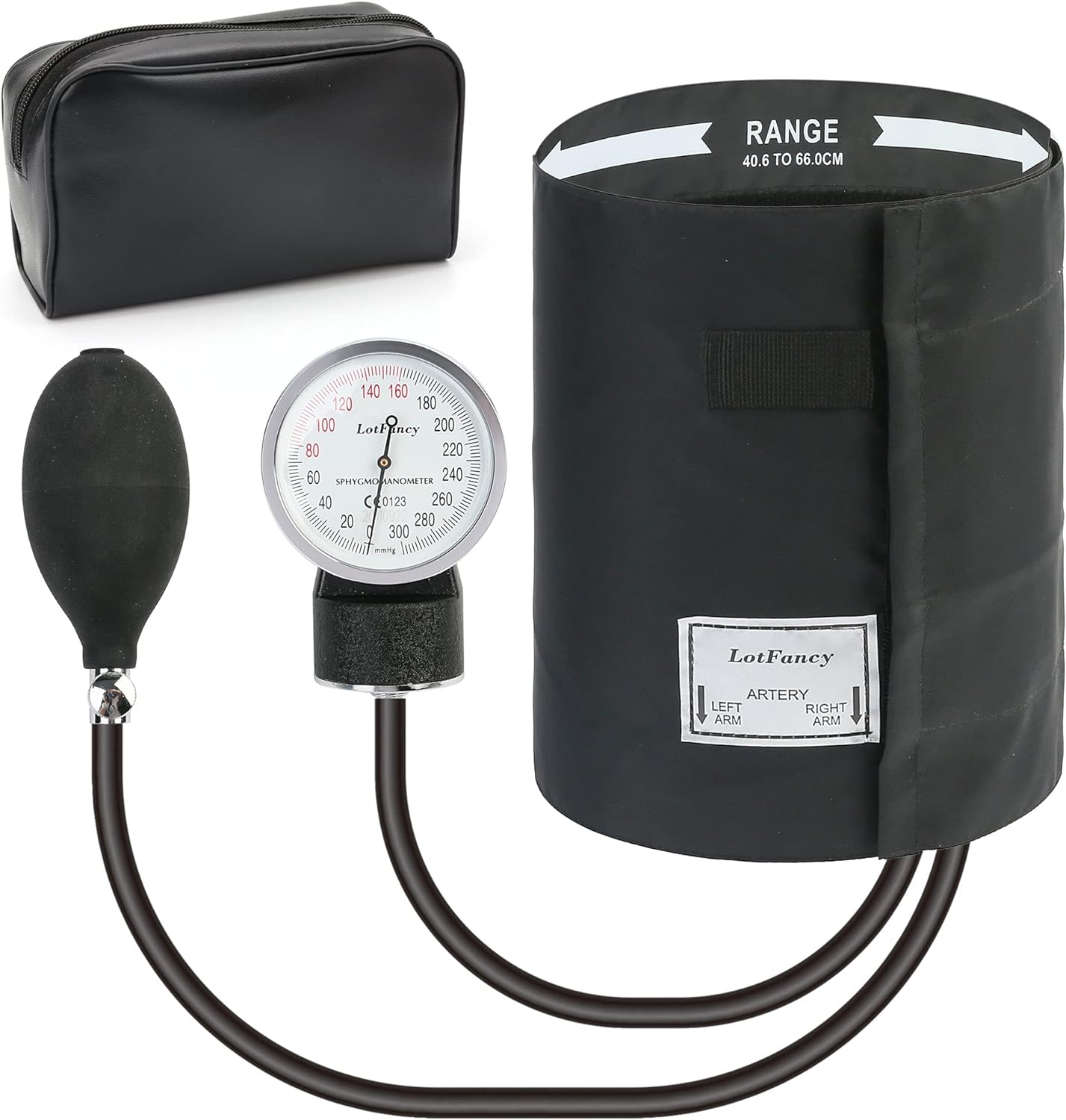 Aneroid Sphygmomanometer by LotFancy, X -Large Thigh BP Cuff(16-26in), Professional Manual Blood Pressure Monitor, Black Adult Cuff and Carrying Case