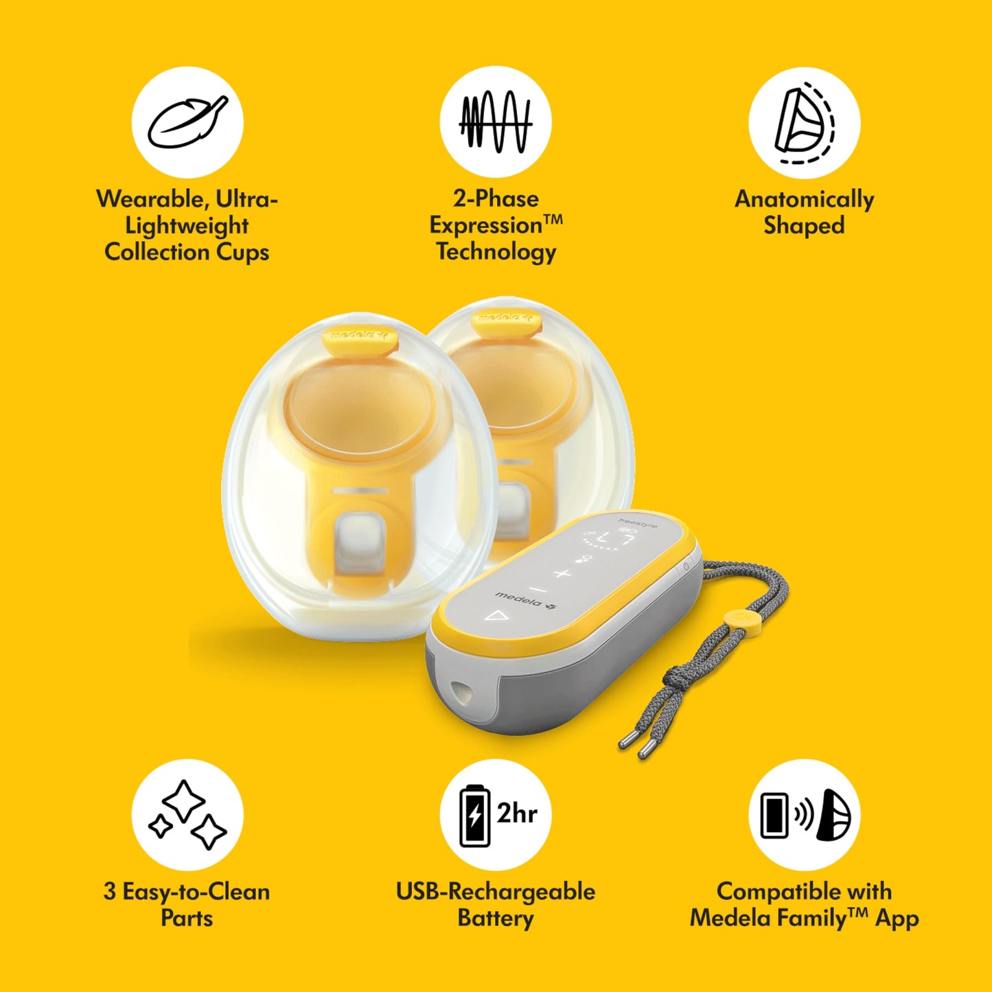 NEW - Medela Freestyle Hands-Free Double Electric Breast Pump with Wearable Cups, App Connectivity, Portable and Discreet Design