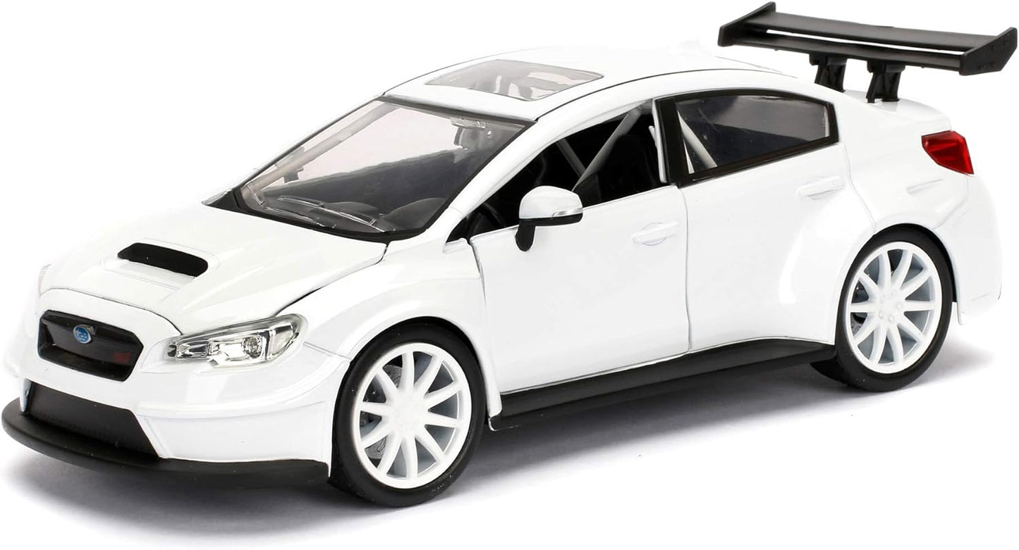 Jada Toys Fast & Furious 1:24 Mr. Little Nobody's Subaru WRX STI Die-cast Car, toys for kids and adults, White (98296)