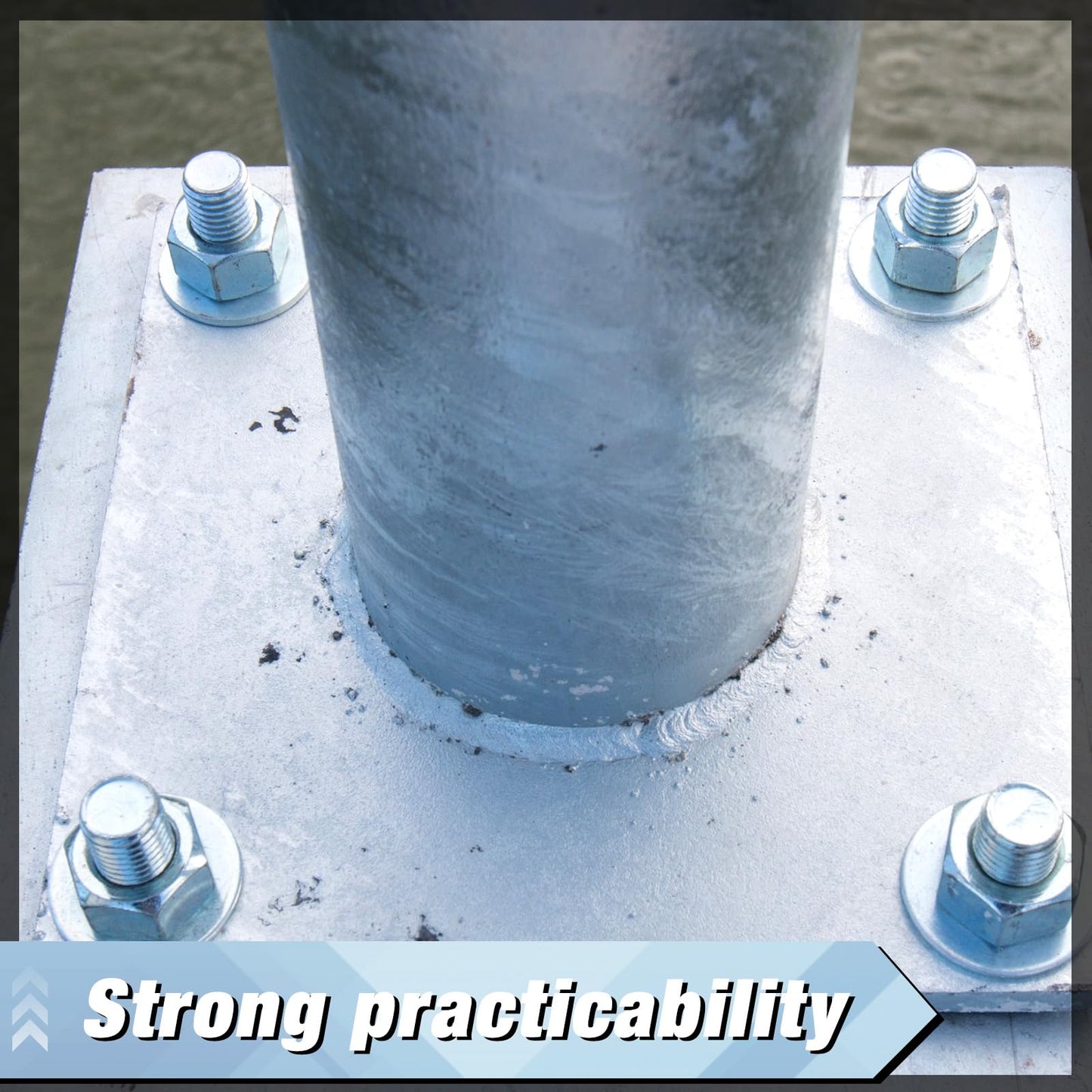 20 Pcs A36 Steel Plate Hot Rolled Steel Plate Base with 4 Holes 3/8 Inch Diameter, 3/16 Inch Thick Weldable Metal Sheet for Structure Support and Industrial Use (4 x 4 Inch)