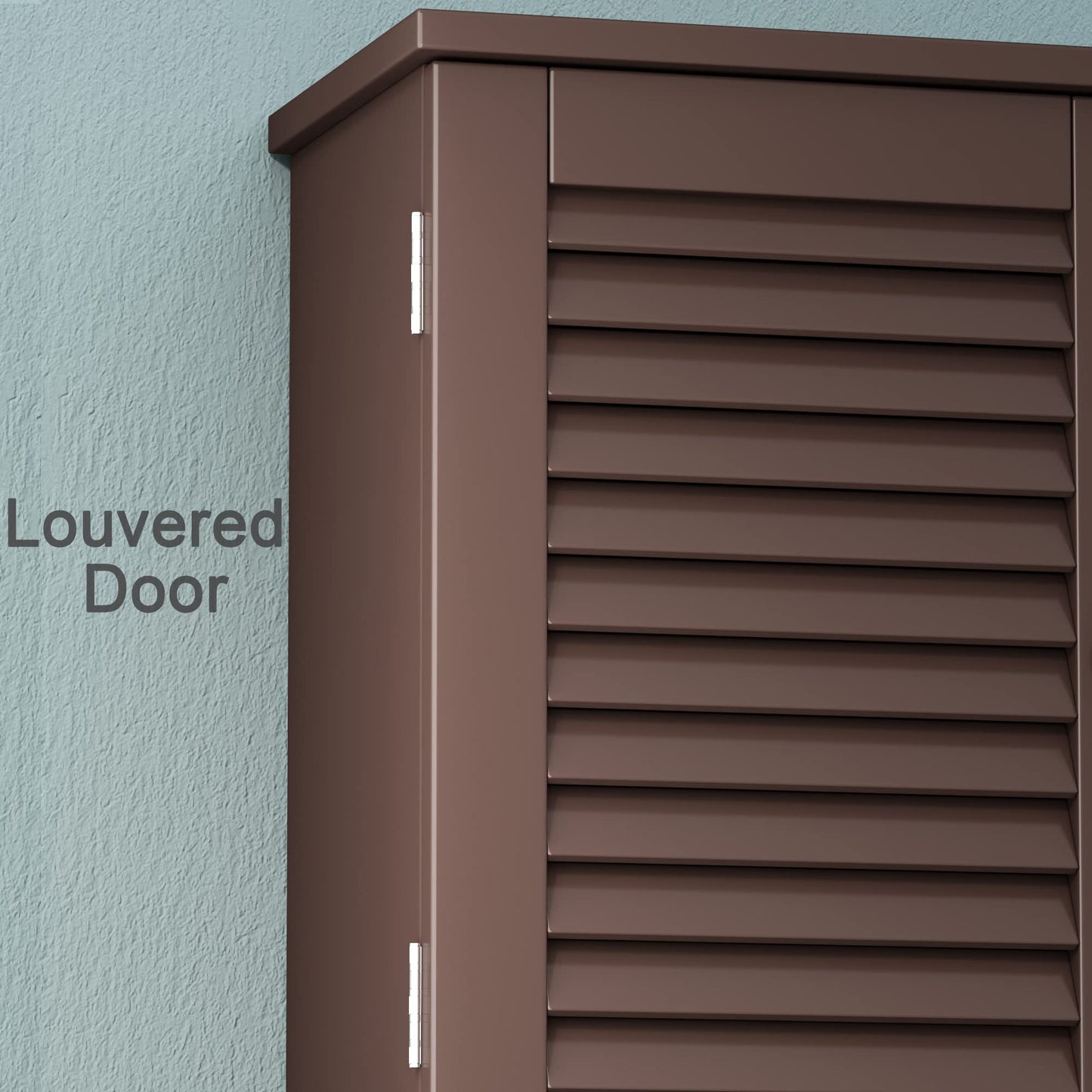 ChooChoo Bathroom Wall Cabinet with Towels Bar, 23.6" L x8.9 W x29.3 H MDF Material Medicine Cabinet, 2 Doors Over The Toilet Space Saver Storage Cabinet with Large Space, Espresso