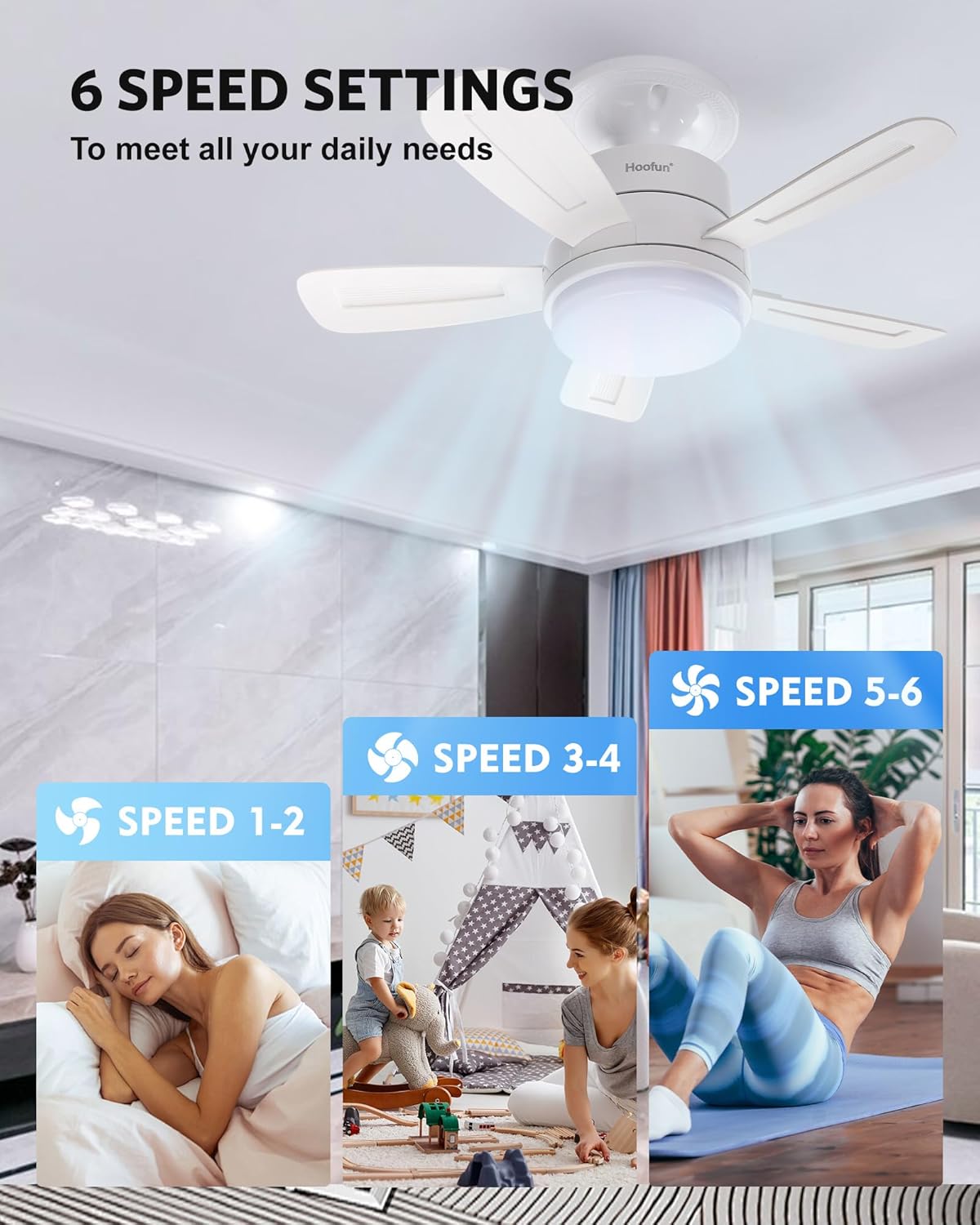 15.7" Socket Fan with Light and Remote, 3000K-6500K, 1700LM, Wireless Screw in Light Socket Fan for Bedroom, Kitchen, Living Room, Garage, E26 Base