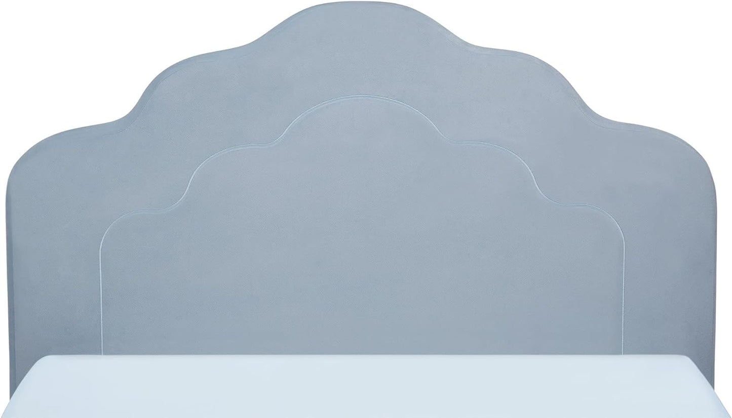 Like NEW - Delta Children Upholstered Twin Bed, Seafoam Blue - Retail $257