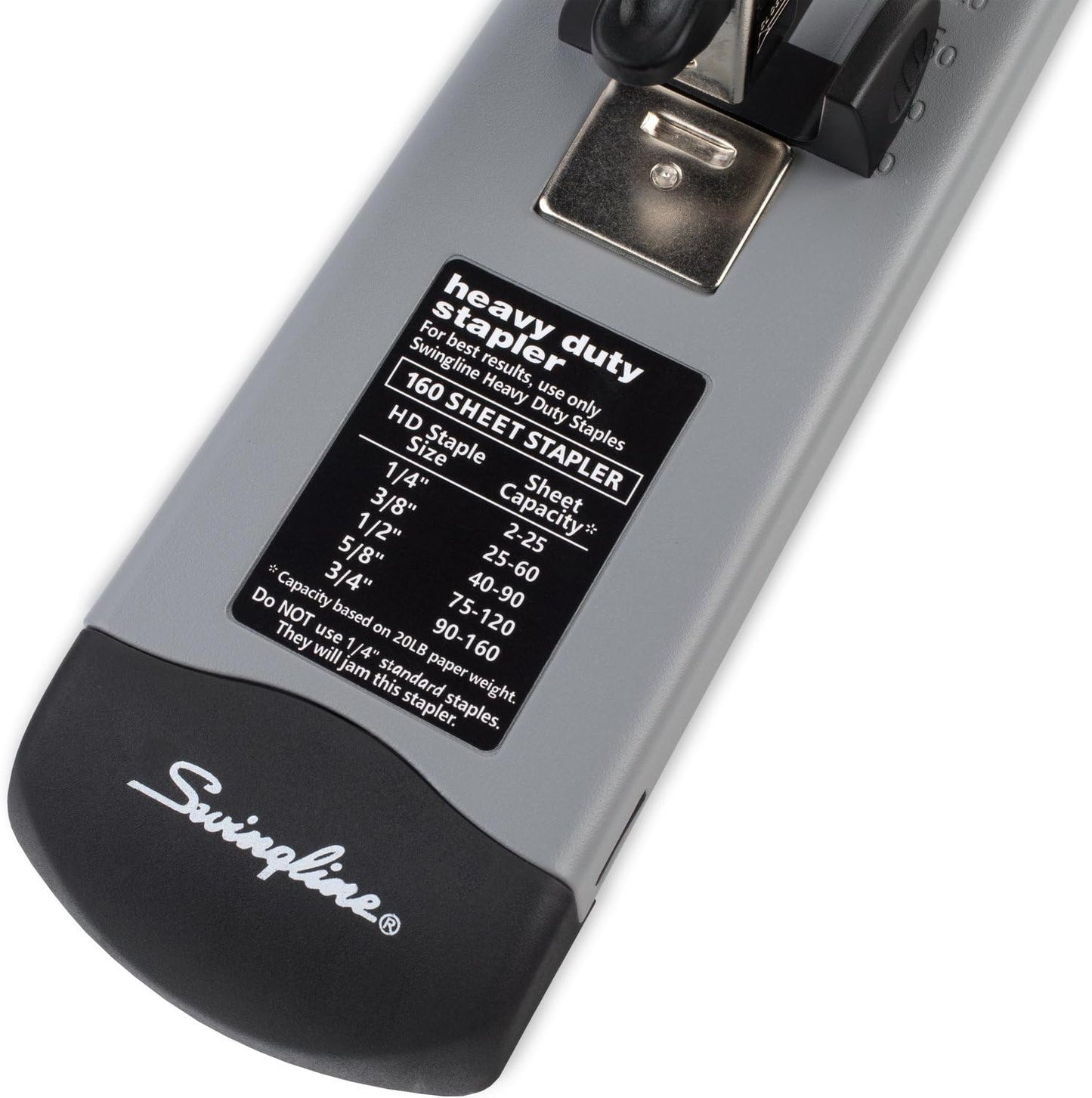 Swingline Heavy Duty Stapler, 160 Sheet Capacity, Jam Free, Metal, Black and Gray (39005) - Retail $34