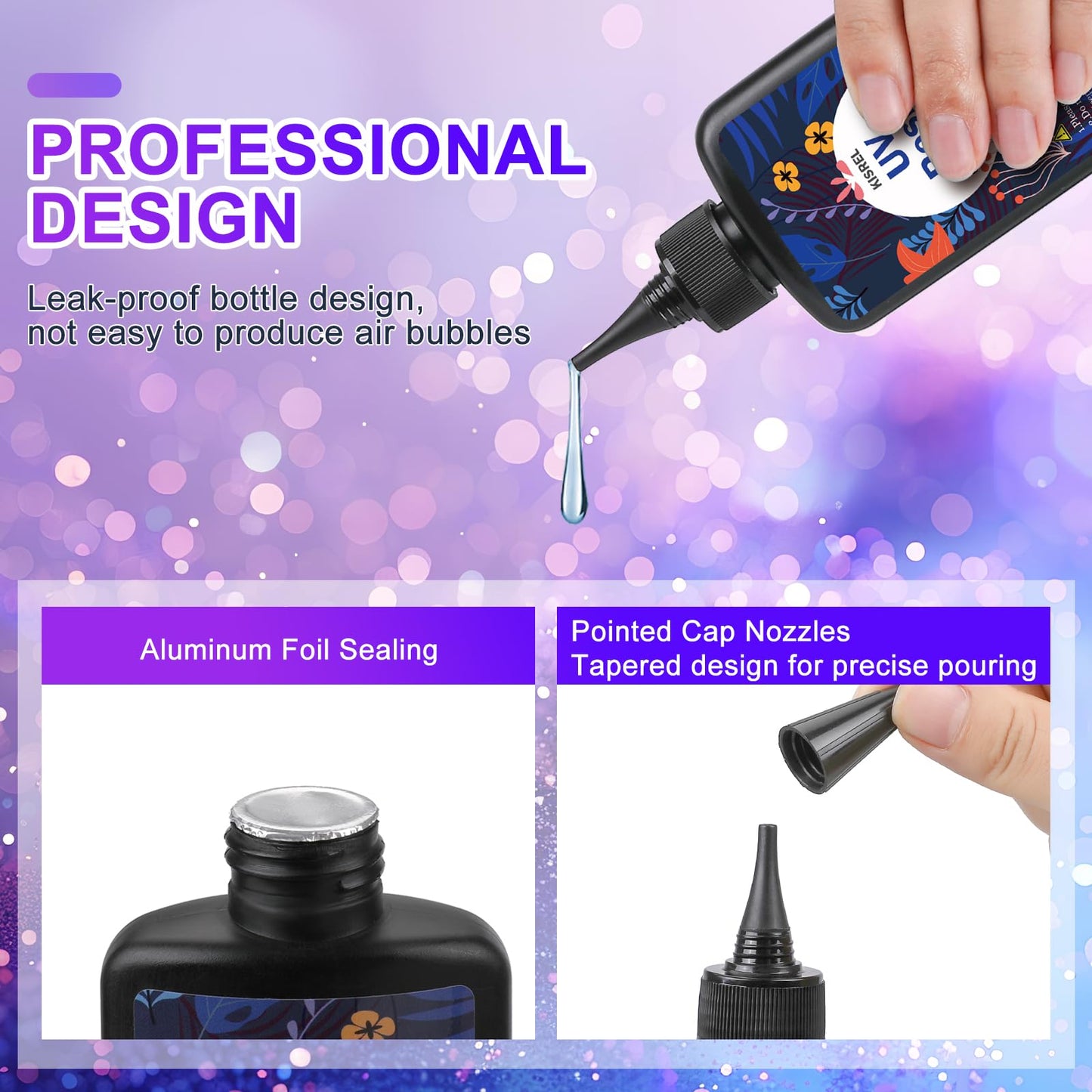 KISREL UV Resin with Light - 200g Upgraded Hard Type Crystal Clear Ultraviolet Curing UV Resin Kit, 8 Lamp Beads UV Light, Resin Kit with Light for Craft Jewelry Making