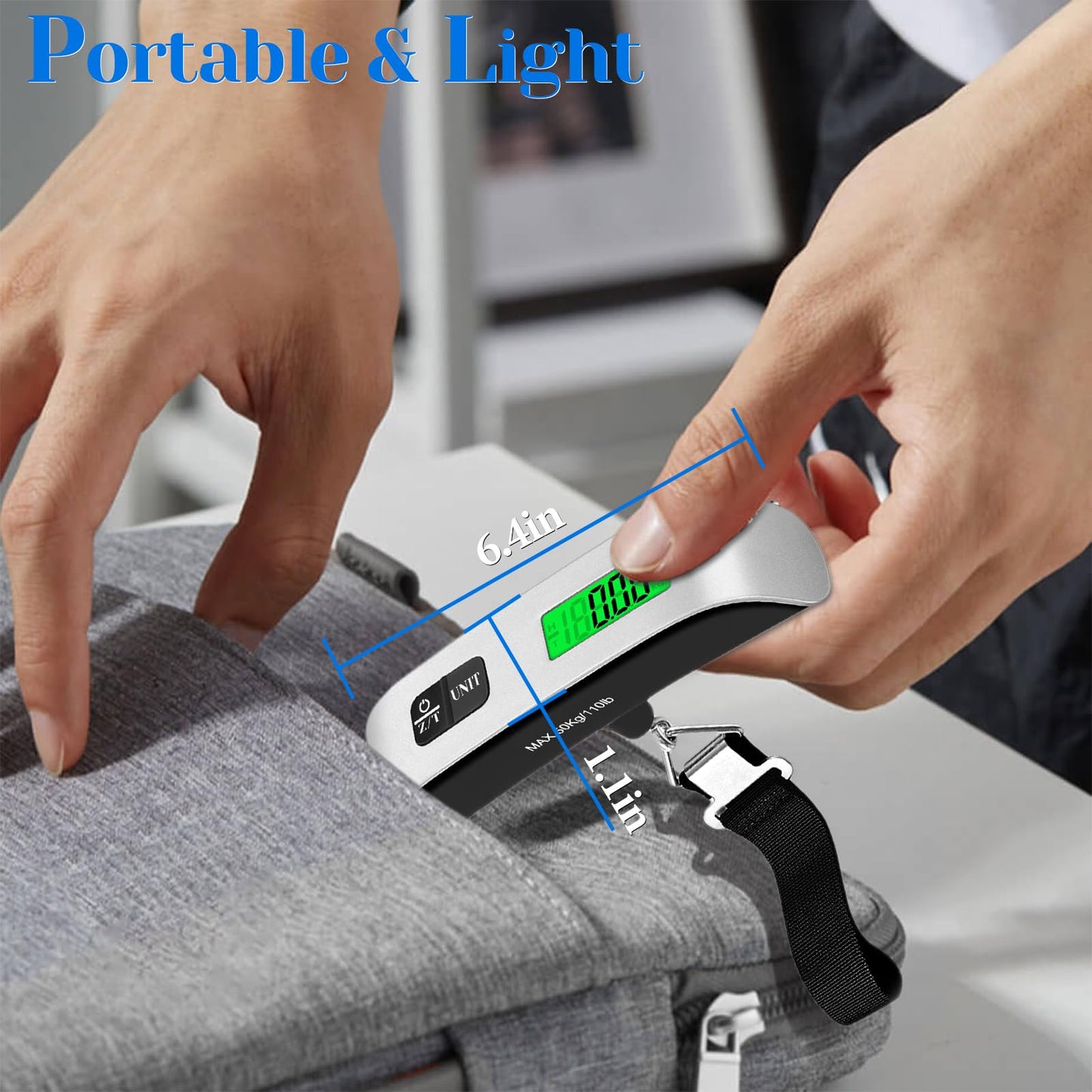 Luggage Scale, 110lb Luggage Weight Scale, LED Display, Luggage Scale Travel