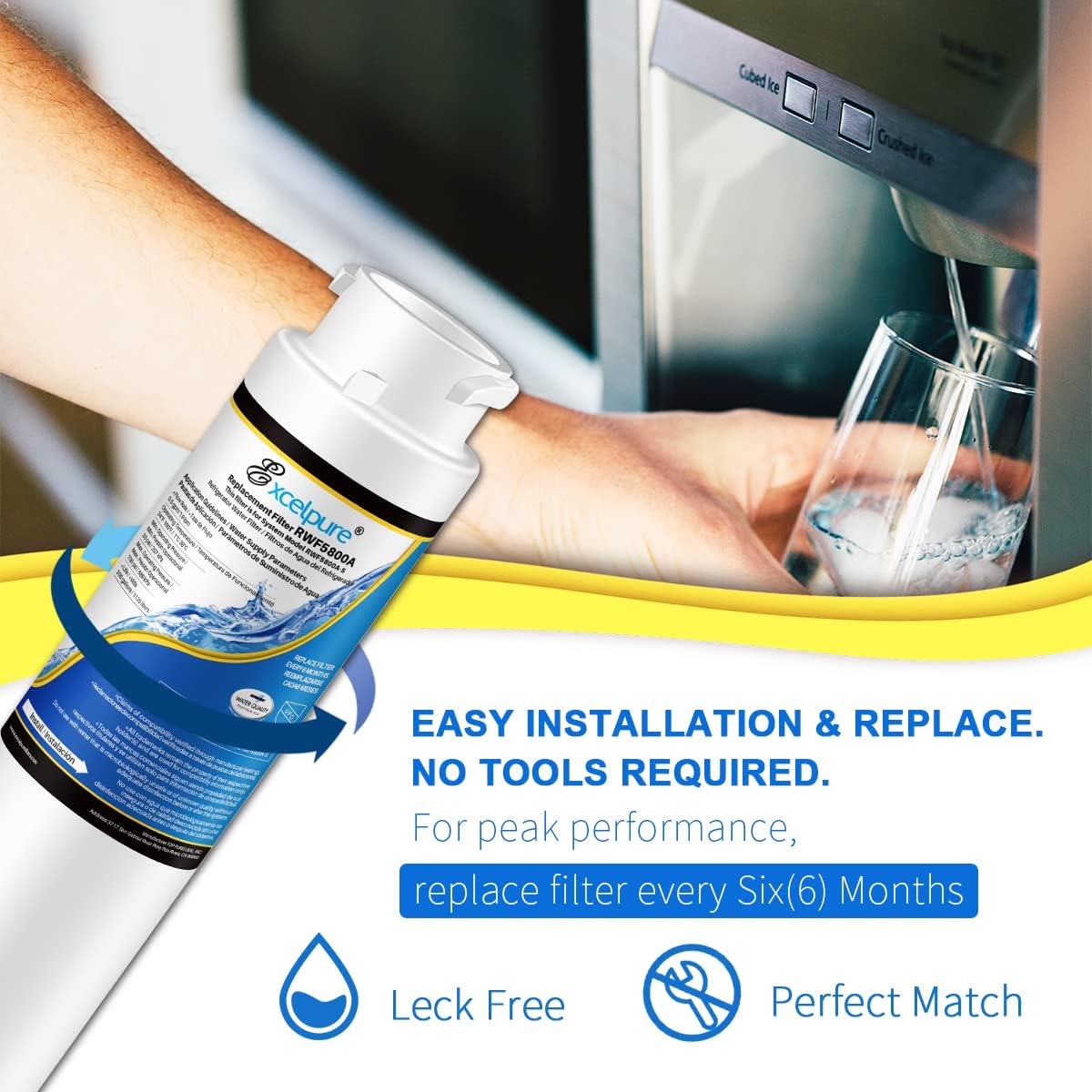 RWF5800A Refrigerator Water Filter Replacement For Frigidaire EPTWFU01, EWF02, Pure Source Ultra II, 3PACK - Retail $29