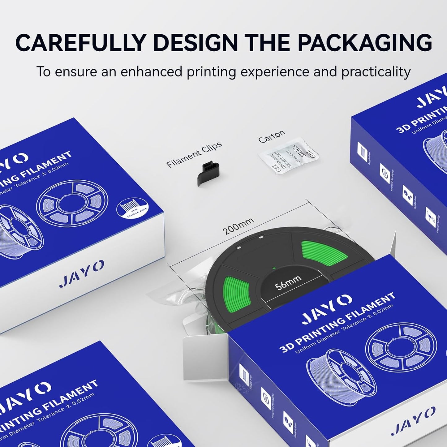 JAYO PETG Filament 1.75mm Bundle 11KG, Strong Toughness PETG 3D Printer Filament, Dimensional Accuracy +/- 0.02 mm, Fits for Most FDM 3D Printers (Black)