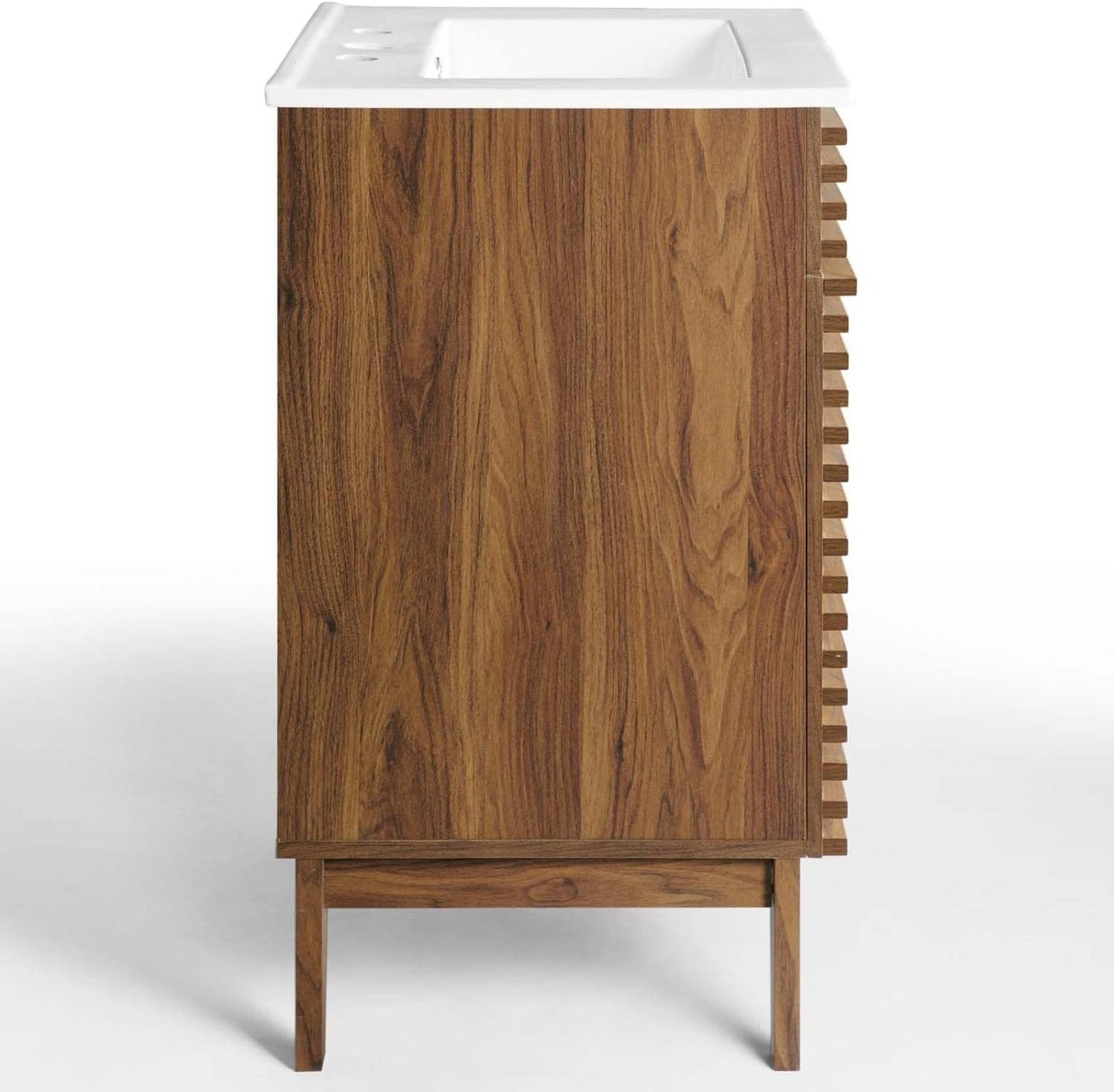 Modway Render Mid-Century Bathroom Vanity in Walnut,24 Inch - Retail $277