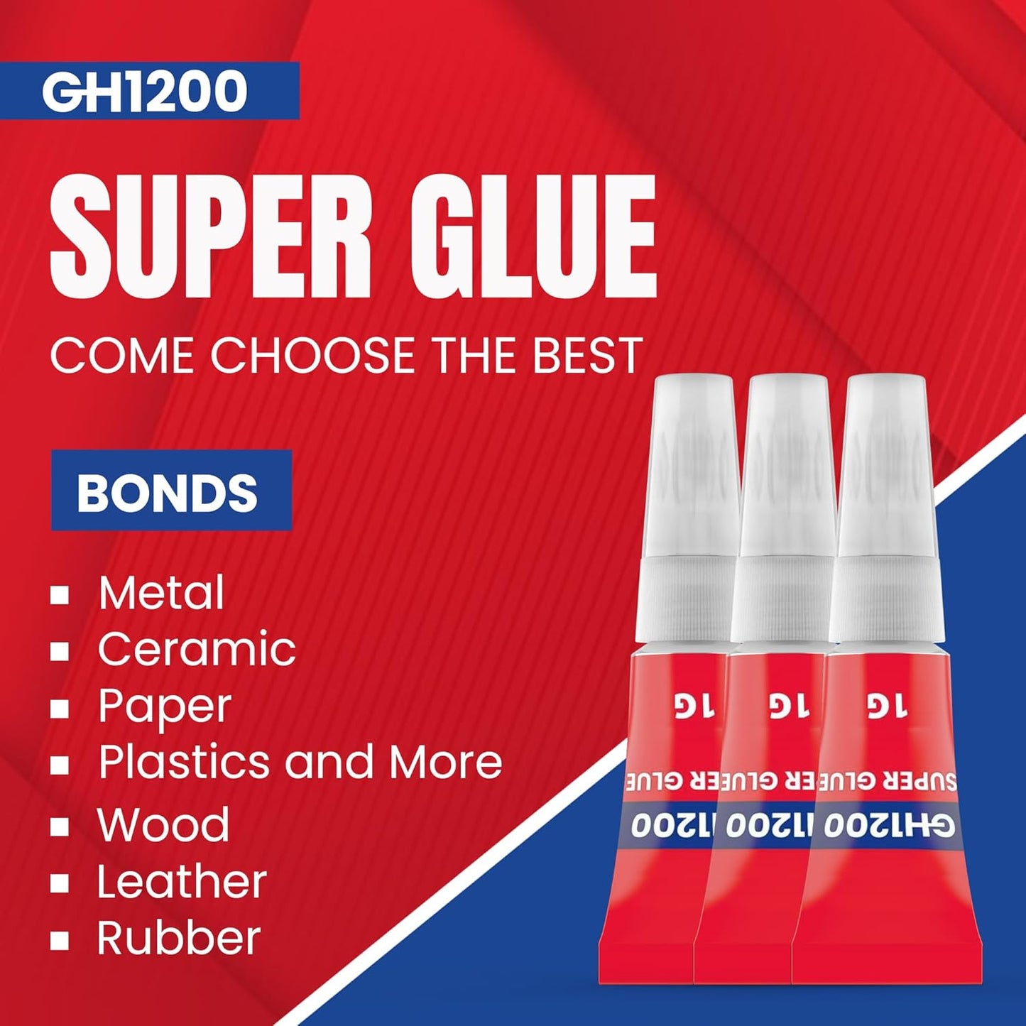 1 Gram x 48 PCs Strong Super Glue Fpr All Purpose with Anticlog Cap - Super Fast & Strong Adhesive superglue - Cyanoacrylate Glue for Hard Plastics, DIY Crafts, and Many More