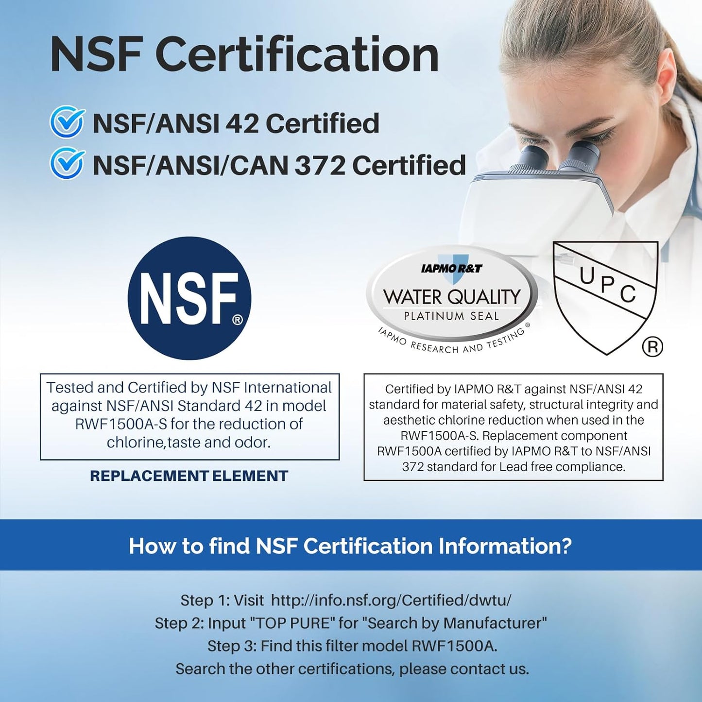 ICEPURE MSWF Refrigerator Water Filter Compatible with GE® MSWF, SmartWater 101820A, 101821B, RWF1500A 3 PACK