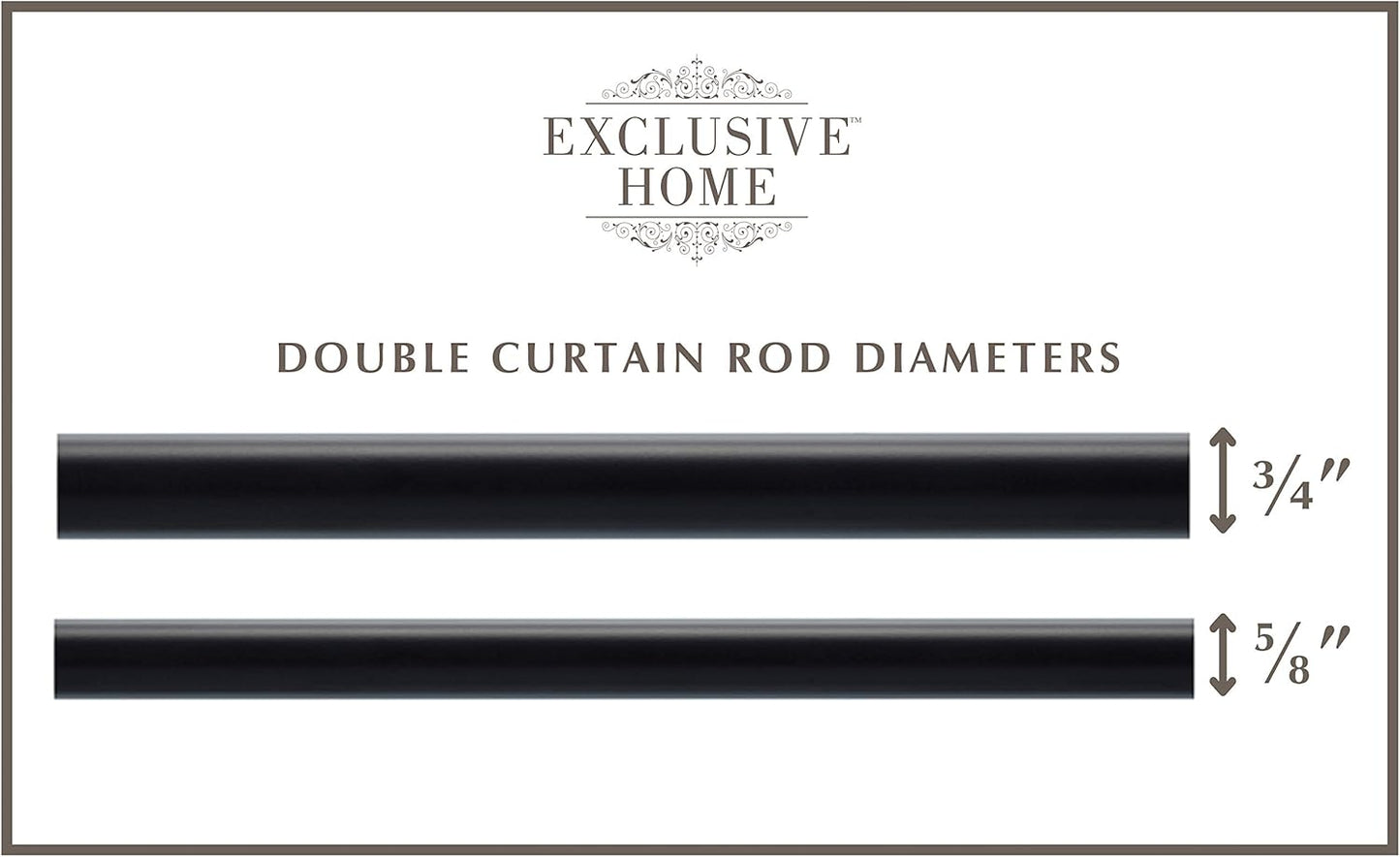 Exclusive Home Curtains Fetter Wrap Around Double Curtain Rod,52"-72", Matte Black - Retail $24