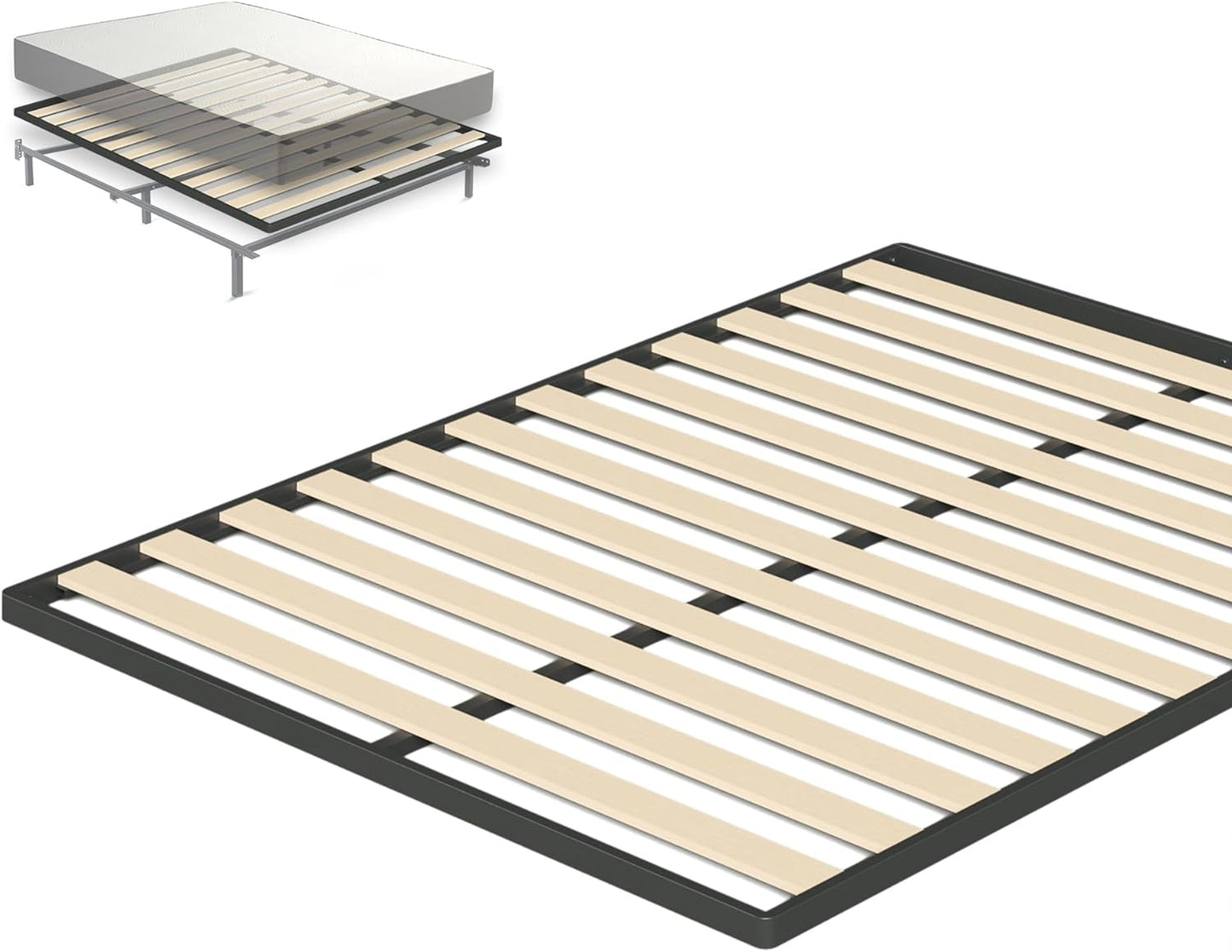 NEW - ZINUS FULL Deepak Easy Assembly Wood Slat 1.6 Inch Bunkie Board, Bed Slat Replacement - Retail $80