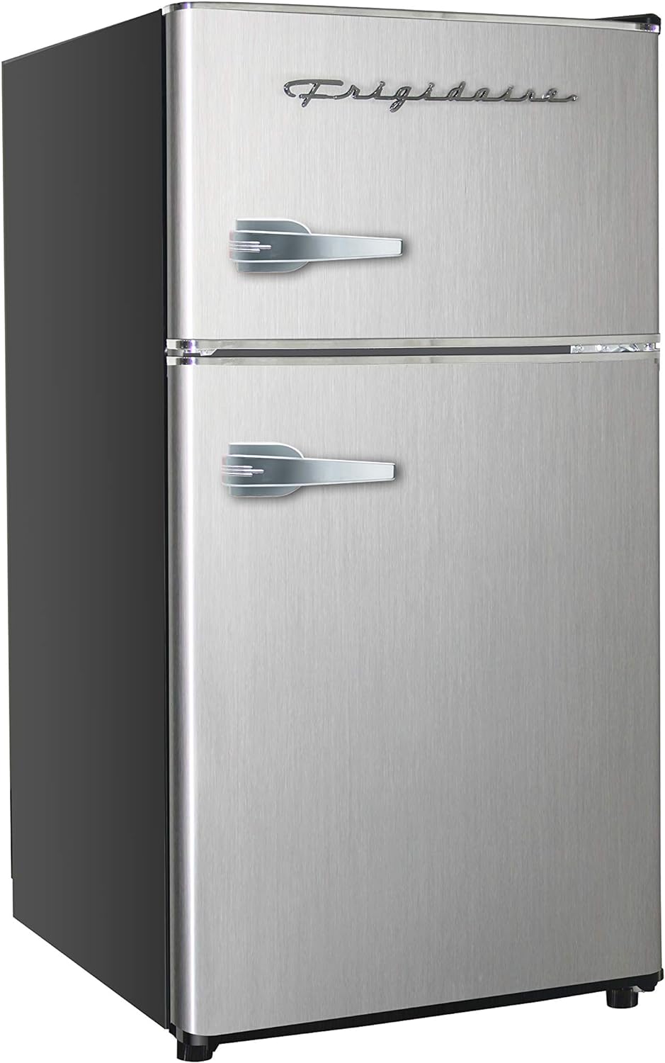 NEW - Frigidaire EFR341, 3.1 cu ft 2 Door Fridge and Freezer, Platinum Series, Stainless Steel, Double - Retail $219