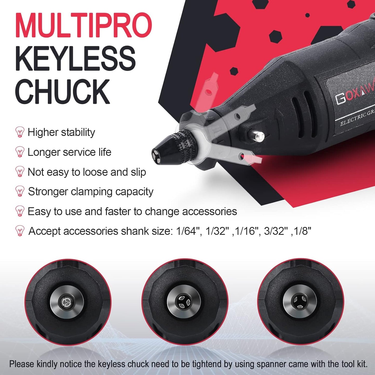 NEW - GOXAWEE Rotary Tool Kit with MultiPro Keyless Chuck and Flex Shaft -140pcs Accessories Variable Speed Electric Drill Set for Handmade Crafting Projects and DIY Creations - Retail $59