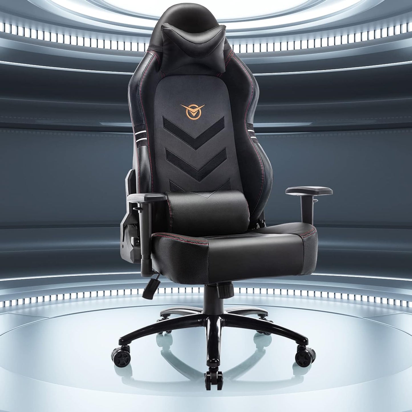 NEW - Big and Tall Gaming Chair 350lbs-Racing Computer Gamer Chair,Ergonomic Office PC Chair with Wide Seat, Reclining Back, Adjustable Armrest for Adult Teens-Black - Retail $143