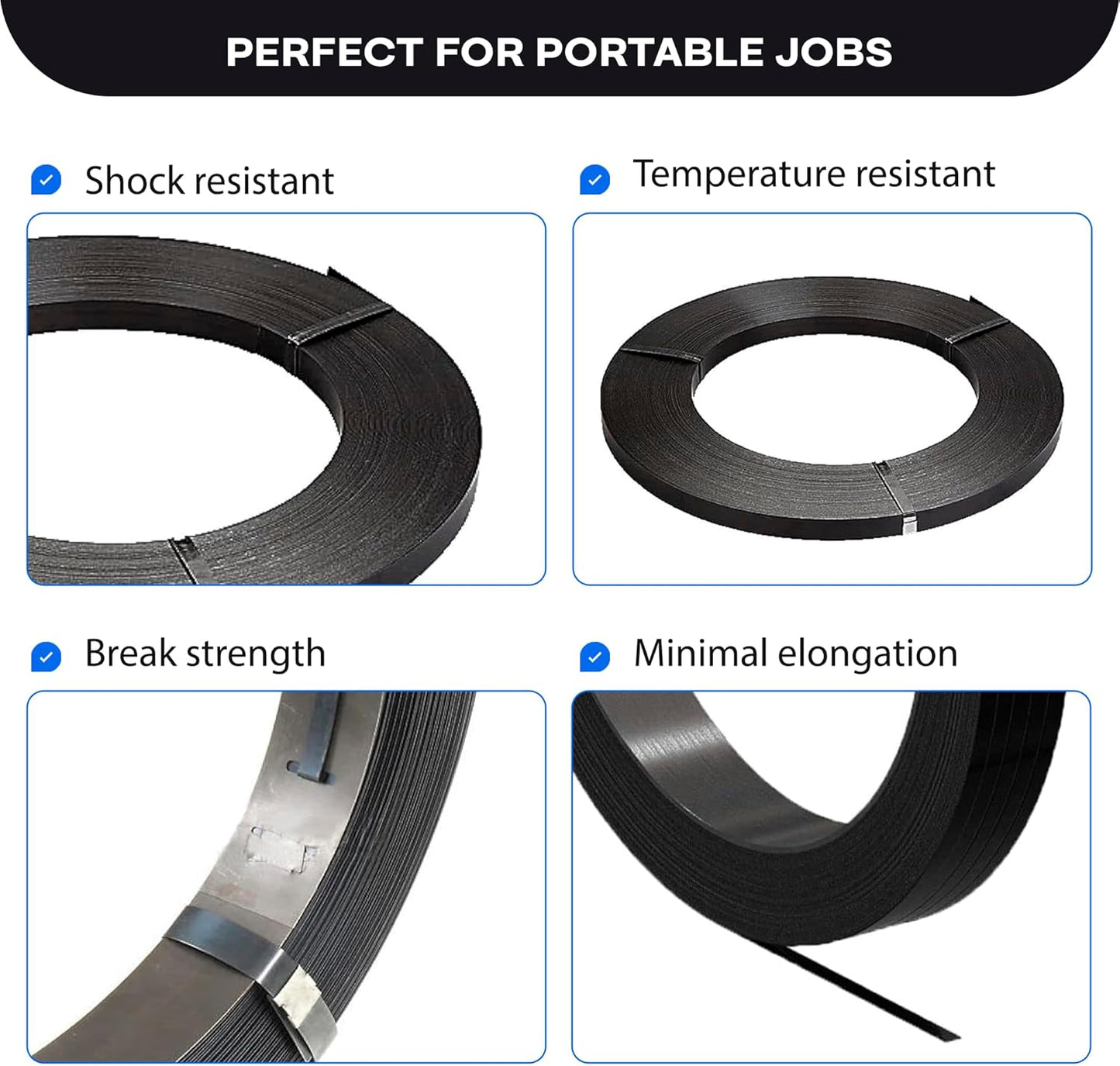 IDL Packaging 1/2" x .020" x 300' Steel Strapping Coil (1100 Lbs Break Strength) in Self-Dispensed Сardboard Box
