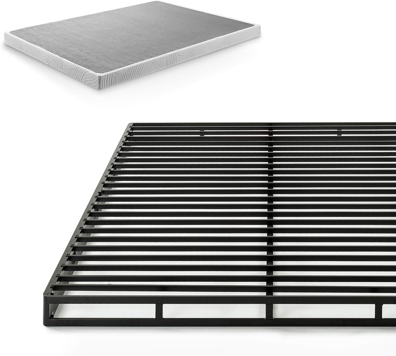 NEW - ZINUS QUEEN Quick Lock Metal Smart Box Spring, 4 Inch Mattress Foundation, Strong Metal Structure, Easy Assembly, Queen White, Hassle & Headache Free - Retail $169