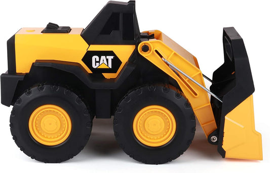 Cat Construction Toys, Real Steel Max Wheel Loader 16” – Real Steel Body, Working Arm & Bucket, Oversize All-Terrain Wheels, Heavy-Duty Construction Vehicle for Indoor/Outdoor Play, Kids Ages 3 +