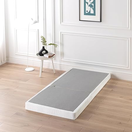 ZINUS TWIN No Assembly Metal Box Spring, 4 Inch White Mattress Foundation, Sturdy Metal Structure, Twin - Retail $119