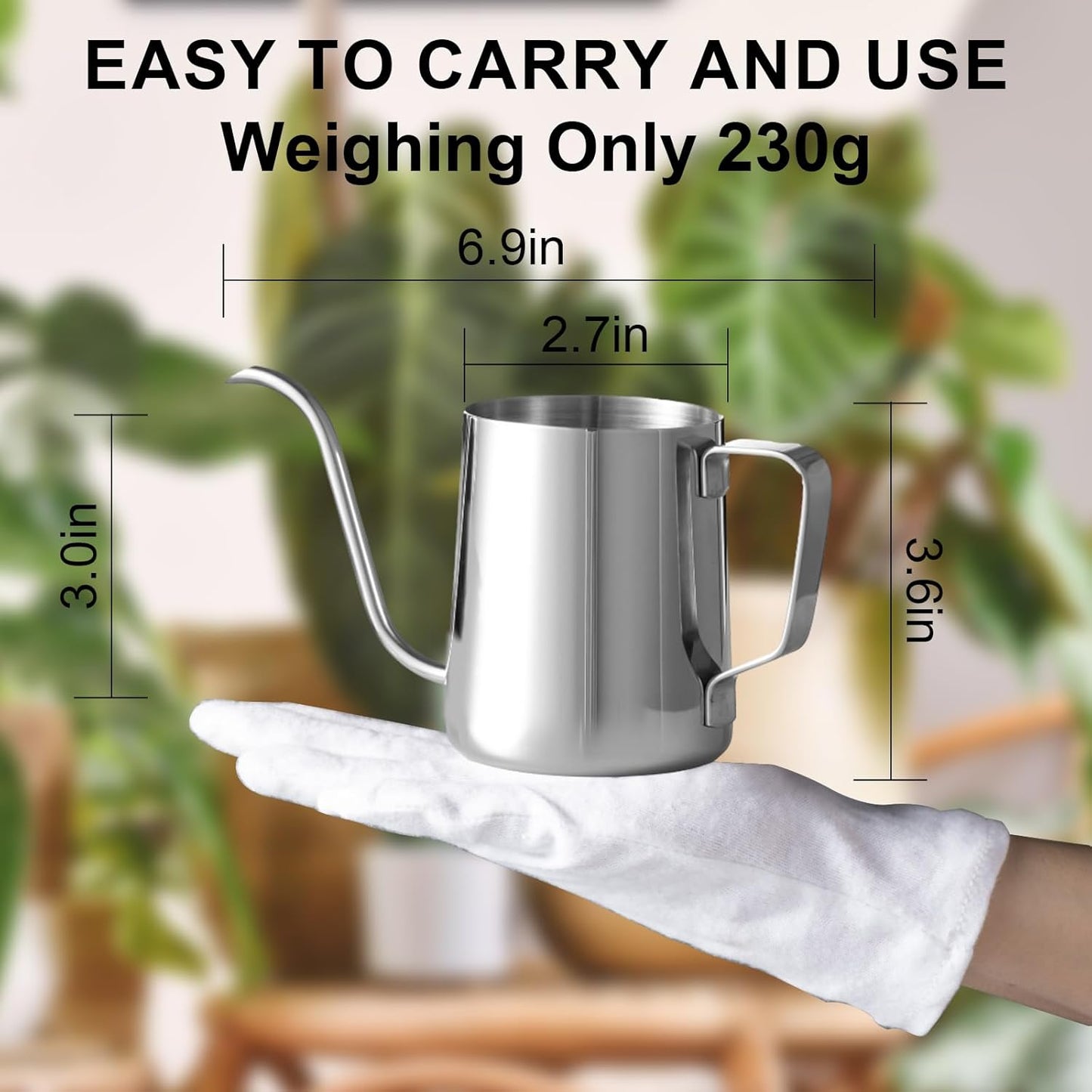 Small Watering Can for Indoor Plants, Mini Indoor Watering Can with Long Spout and Handle 12 Oz