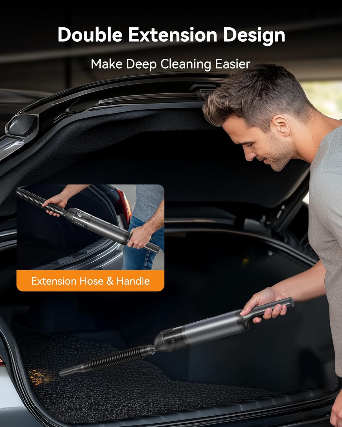 Car Vacuum Portable Cordless, 23000Pa Max Suction 4 in 1 Mini Handheld Vacuum Cleaner, 18W Fast Charging, 11 Attachments, Multifunctional Vacuum for Car, Home, Pet, Office