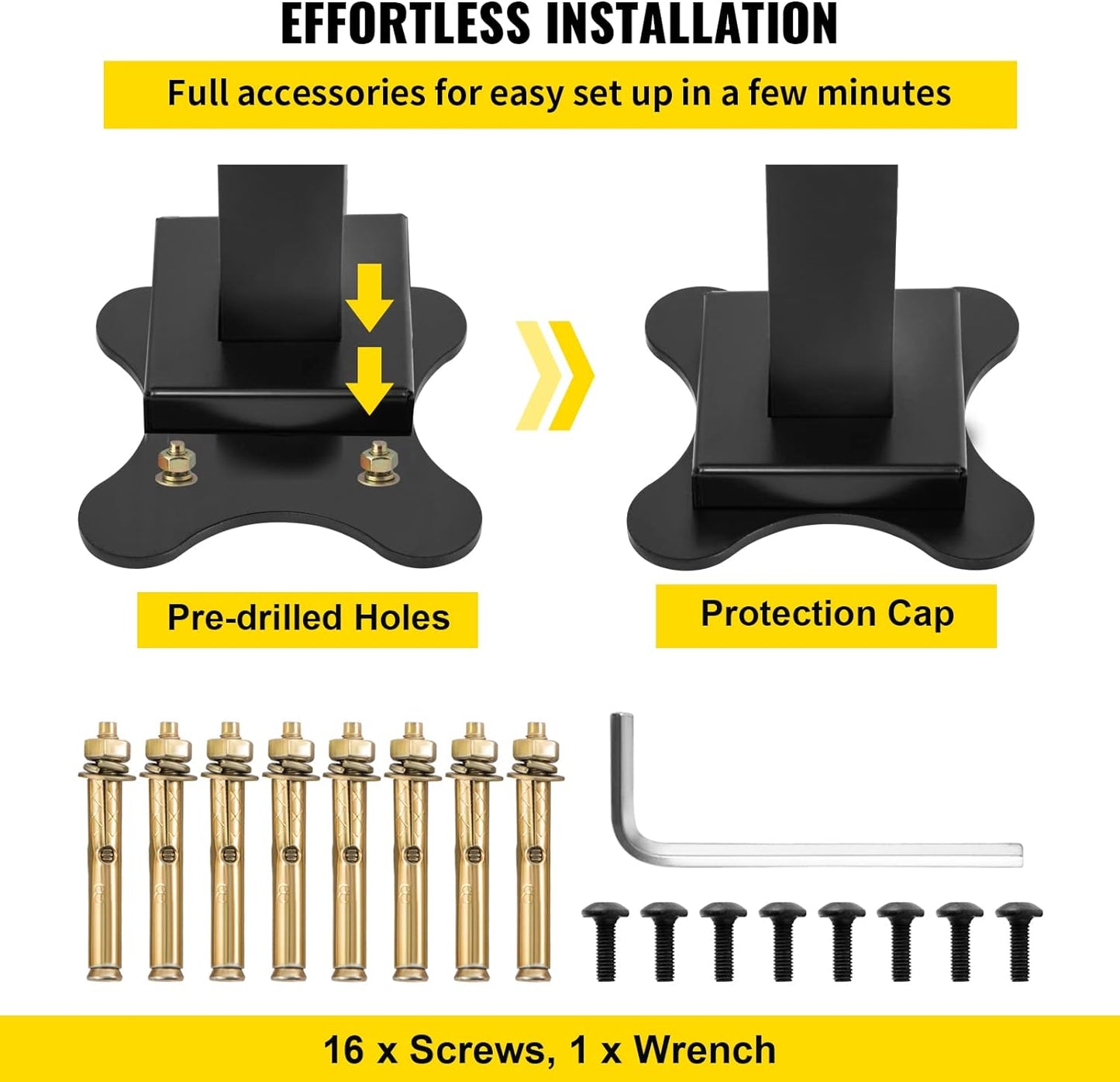 VEVOR Outdoor Handrail 165LBS Load Handrail Outdoor Stairs Aluminum Stair Handrail 36 x 35" Outdoor Stair Railing Transitional Range from 0 to 30Â° Staircase Handrail Fits 2-3 Steps with Screw Kit - Retail $69