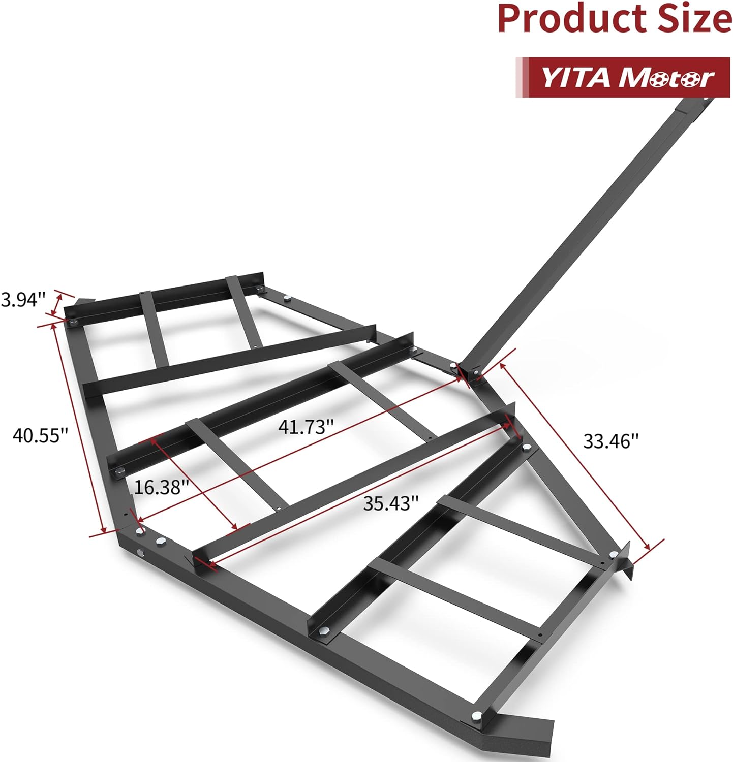 NEW - YITAMOTOR 84" Driveway Grader Drag Harrow for ATVs, UTVs, Garden Lawn Tractors, 84 inch, Black - Retail $129