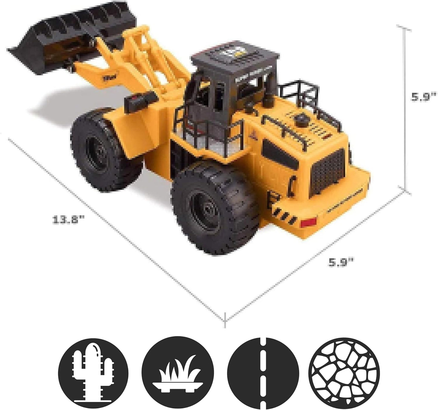 Top Race 6 Channel Full Functional Front Loader RC Remote Control Construction Toy Tractor Lights & Sounds 2.4Ghz Remote Control Tractor Toys Remote Control Bulldozer RC Construction Vehicles Boy Toys - Retail $32