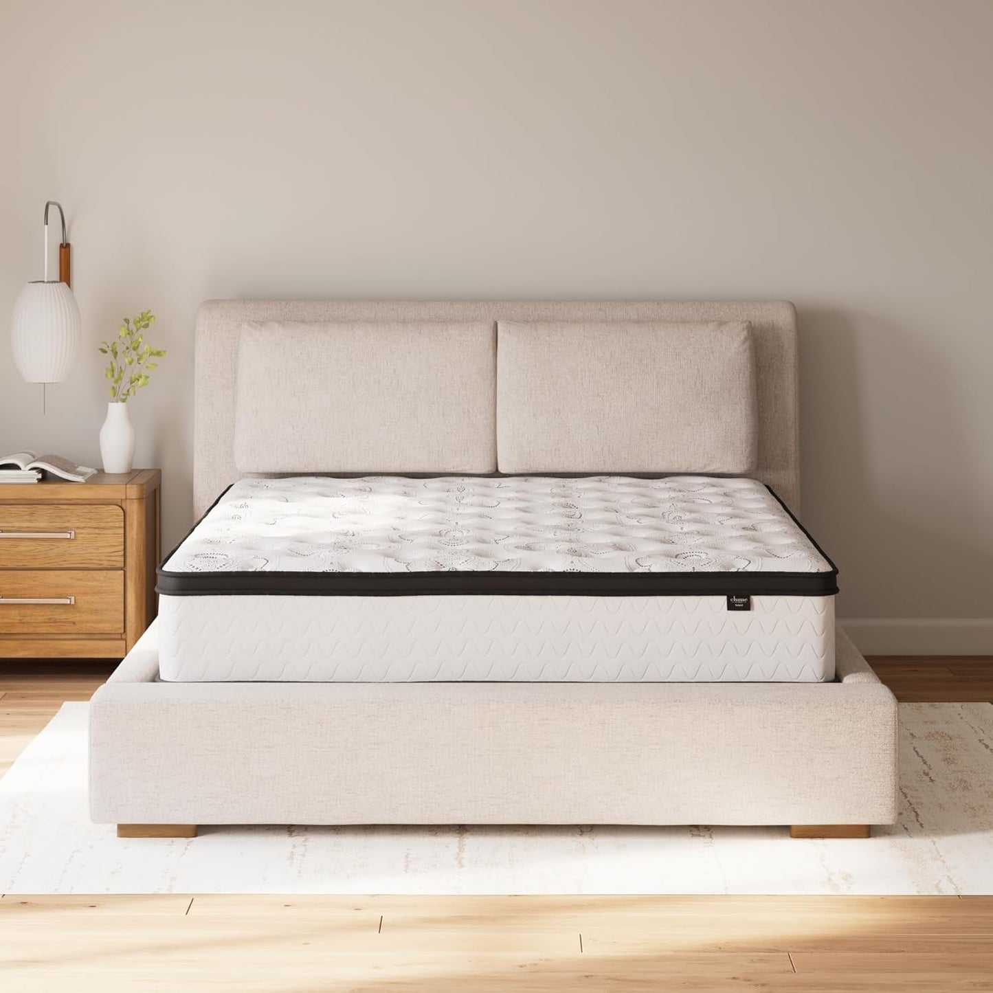 Signature CALI KING 12 inch HYBRID Design by Ashley California King Size Chime 12 Inch Medium Firm Hybrid Mattress with Cooling Gel Memory Foam for Pressure Relief - Retail $479