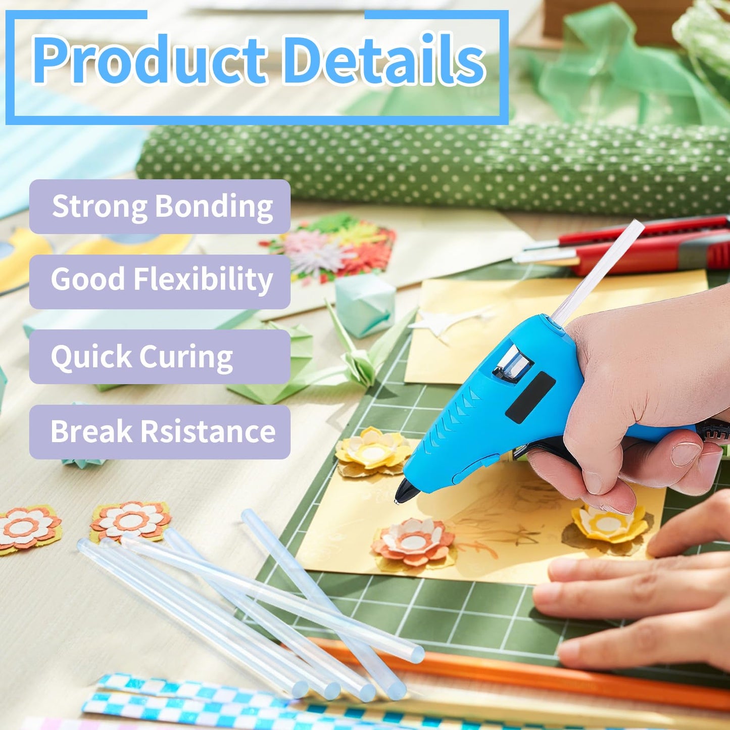 Mini Hot Glue Sticks Bulk, Clear Glue Gun Sticks for Metal, Wood, Glass, Crafts and School Projects, Bond (90 Pieces 8 x 0.25 Inch)