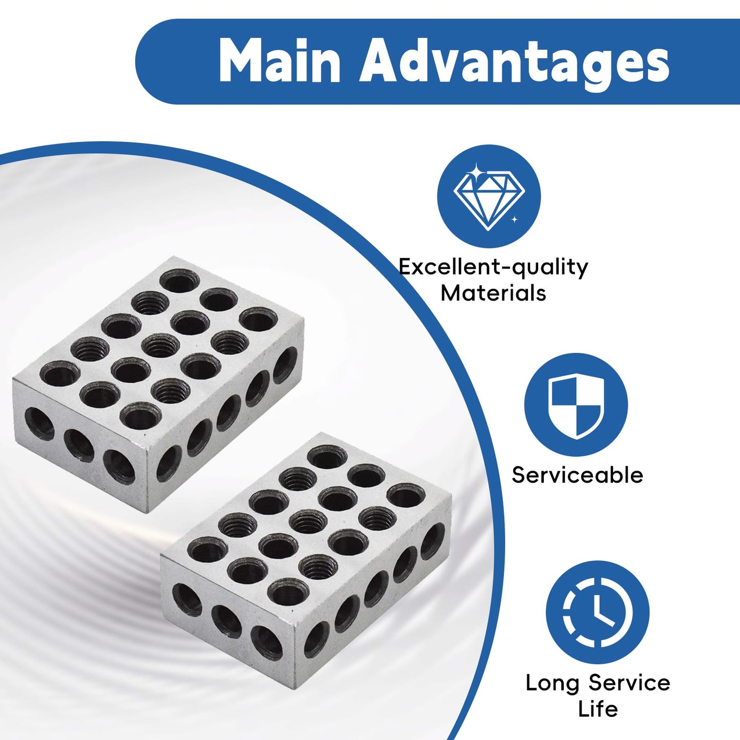 2-4-6 Blocks Matched Pair 23 Holes 0.0002 Ultra Precision Hardened Steel 246 Machinist Set Up Blocks for Milling Machine