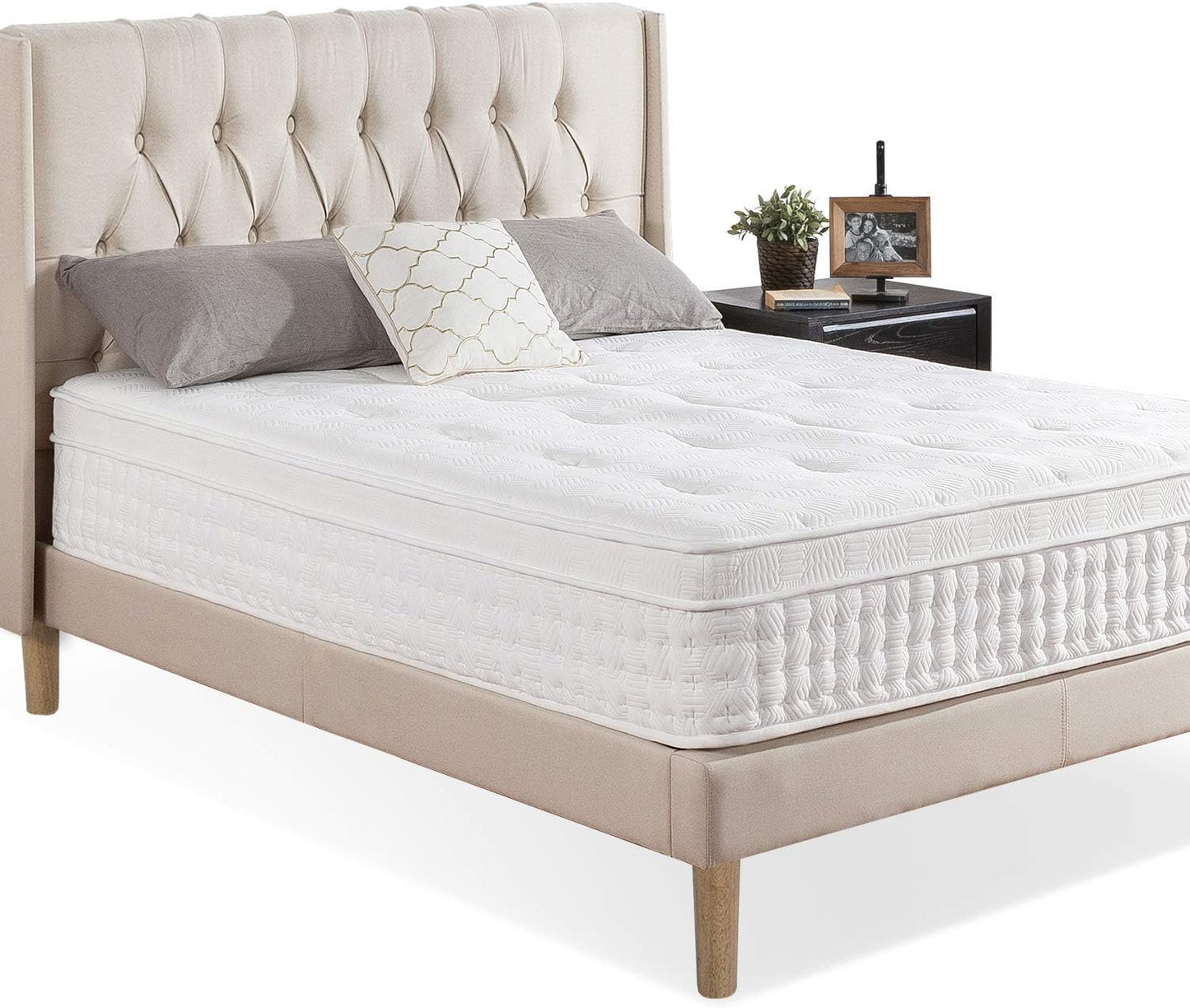NEW - ZINUS QUEEN 13 Inch Euro Top Pocket Spring Hybrid Mattress, Queen, Pressure Relief, Pocket Innersprings for Motion Isolation, Mattress in A Box - Retail $388