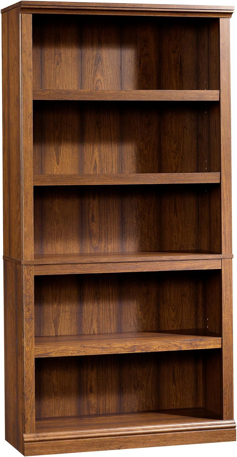 NEW - Sauder Miscellaneous Storage 5 Bookcase/Book Shelf, L: 35.28in x W: 13.23in x H: 69.76in, Washington Cherry finish