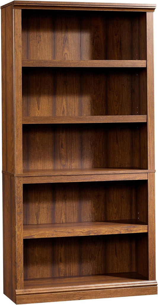 NEW - Sauder Miscellaneous Storage 5 Bookcase/Book Shelf, L: 35.28in x W: 13.23in x H: 69.76in, Washington Cherry finish