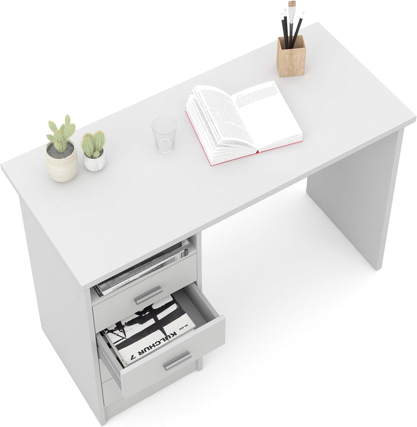 NEW - Tvilum Desk with 4 Drawers, White - Retail $189