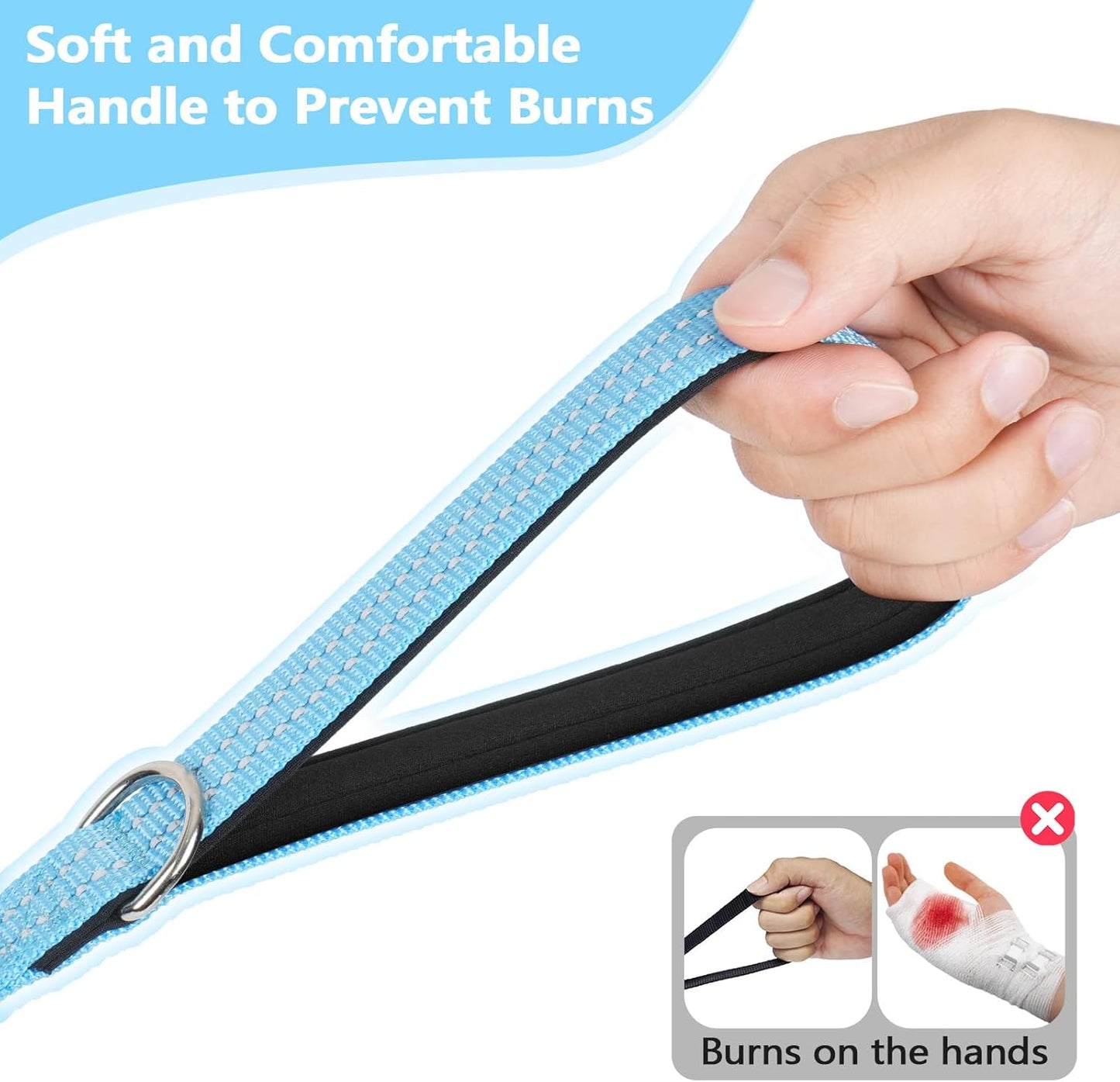 Long Dog Leash XiaZ Training Leashes 10/15/20/30/50/100ft Long Lead for Dogs 100ft Training Leash for Outside Blue 100 Foot Nylon Padded Handle Reflective Hiking Yard