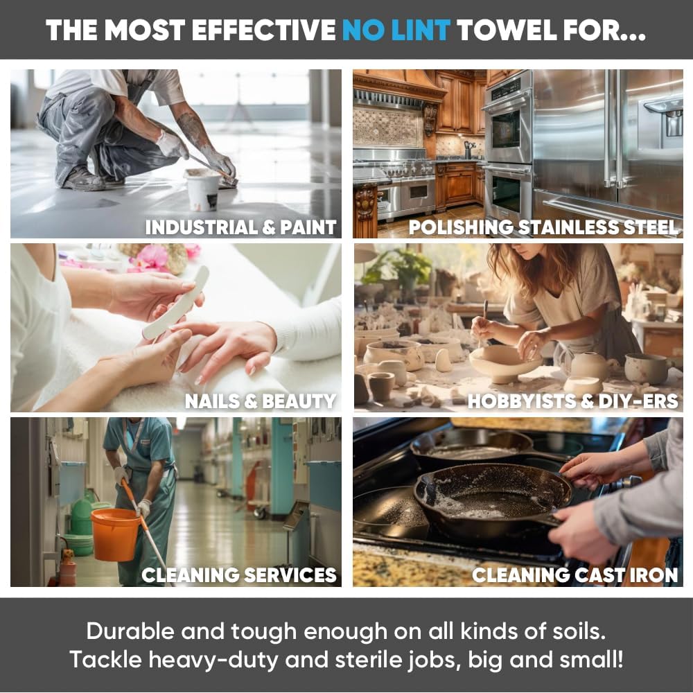 Mwipes Lint Free Cloth - 12" x 12" 50 Pack, Highly Absorbent Disposable Microfiber Cleaning Cloths