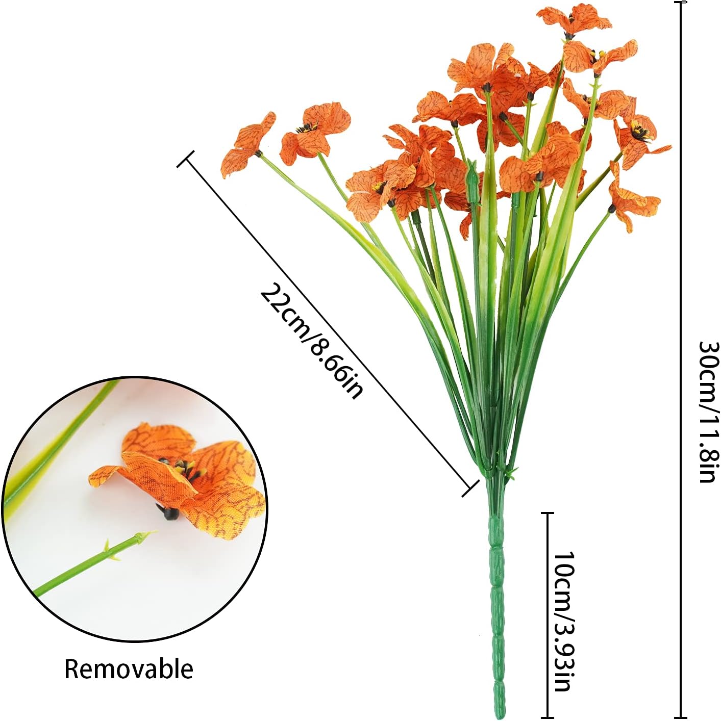 Uieke 16 Bundles Artificial Fall Flowers No Fade Faux Autumn Plants, Fake Indoor Outdoor Greenery for Thanksgiving Table Centerpiece Christmas Wedding Party Home Garden Fireplace Décor (Orange)