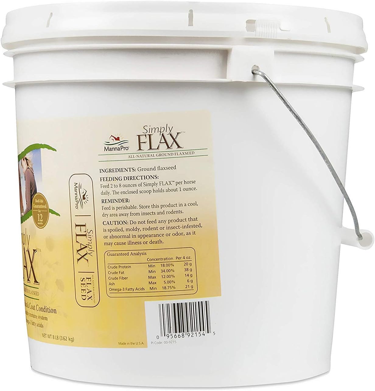 NEW - Manna Pro Simply Flax for Horses | Omega-3 Fatty Acids from Flaxseed | 8 Pounds - Retail $31