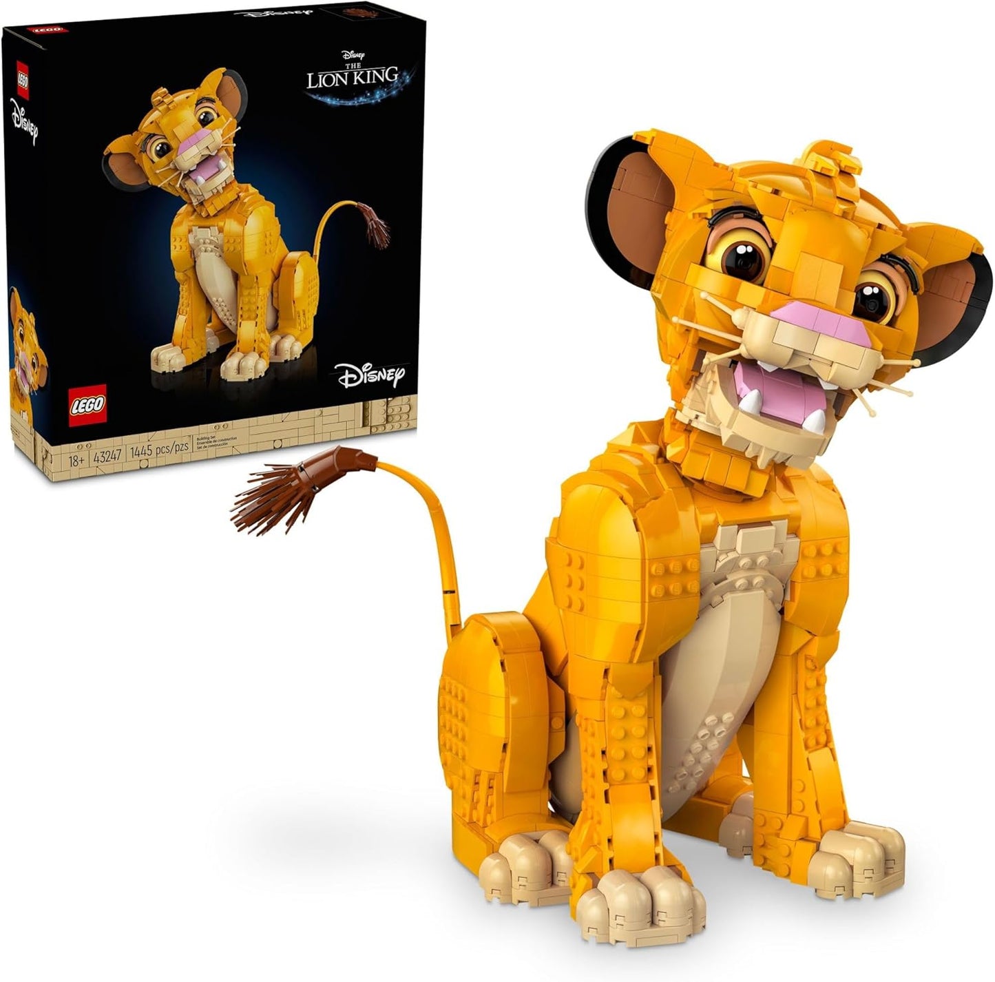 LEGO Disney Young Simba The Lion King Building Sets for Adults - Buildable Disney Figurine for Display, Ages 18+ - DIY Kits & Crafts for Fans of Movie - Collectible Disney Birthday Gift - 43247